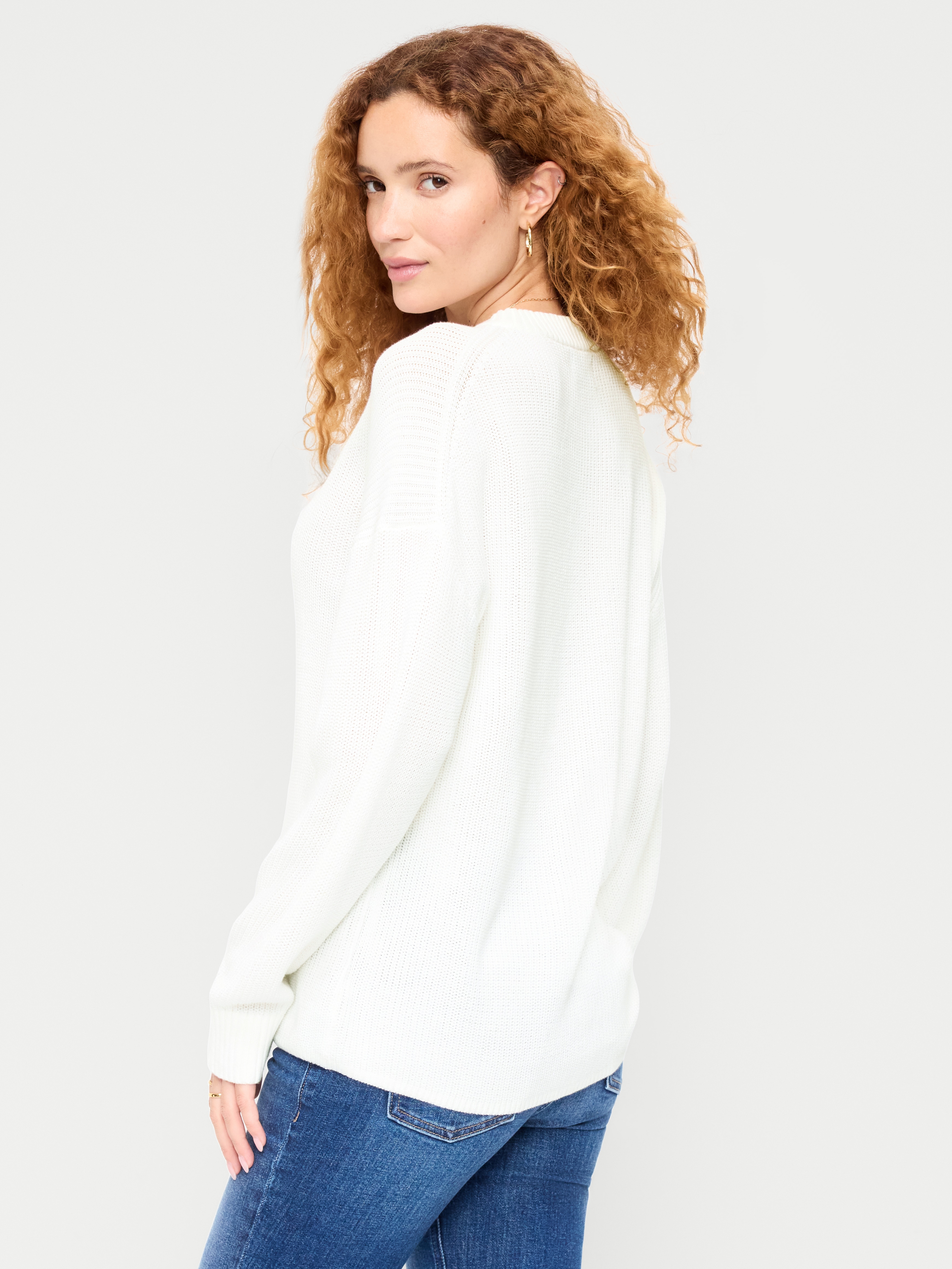 Seaside Cotton Shaker Oversized Tunic Sweater - Sea Salt - 2