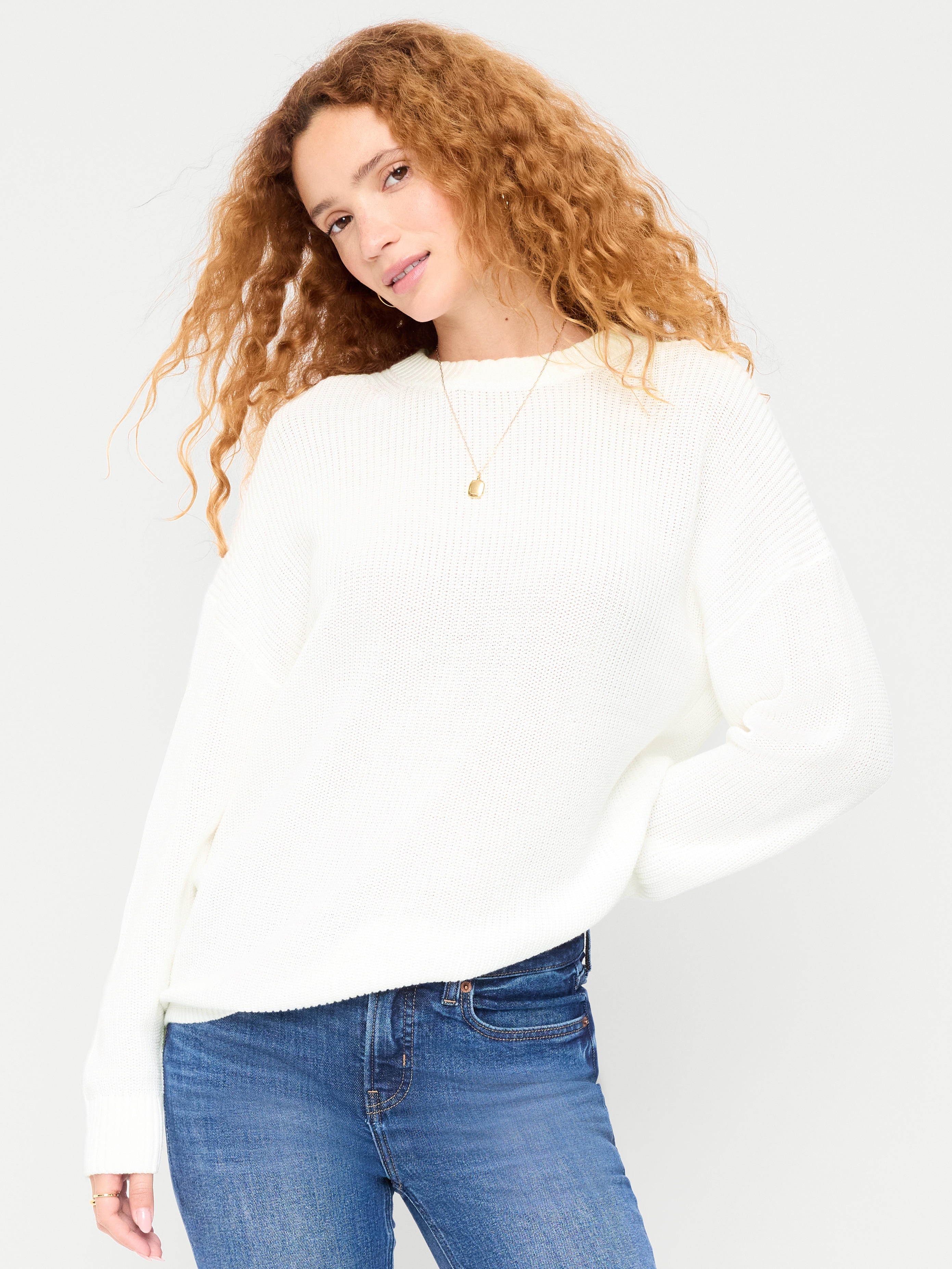 Seaside Cotton Shaker Oversized Tunic Sweater - Sea Salt - 3