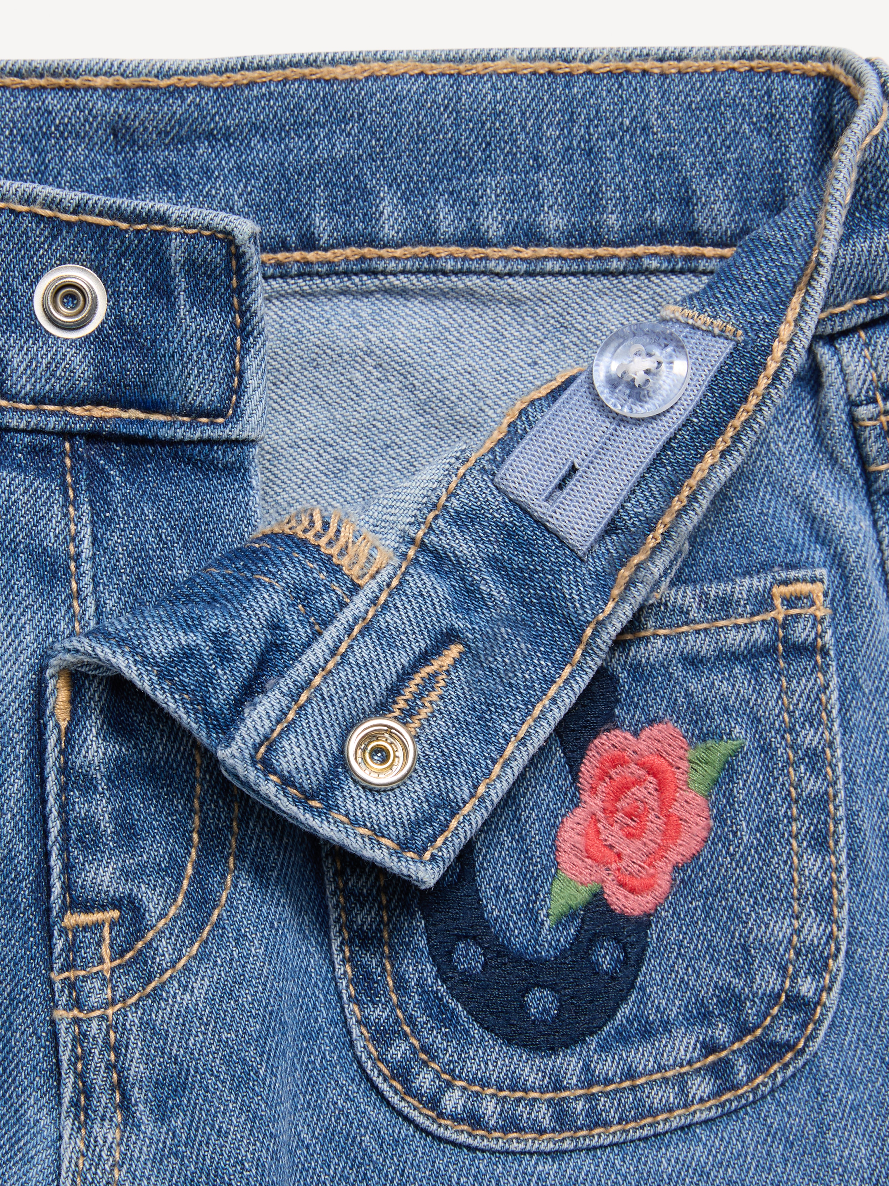 High-Waisted Embroidered Flare-Leg Jeans for Toddler Girls - Horseshoe - 2
