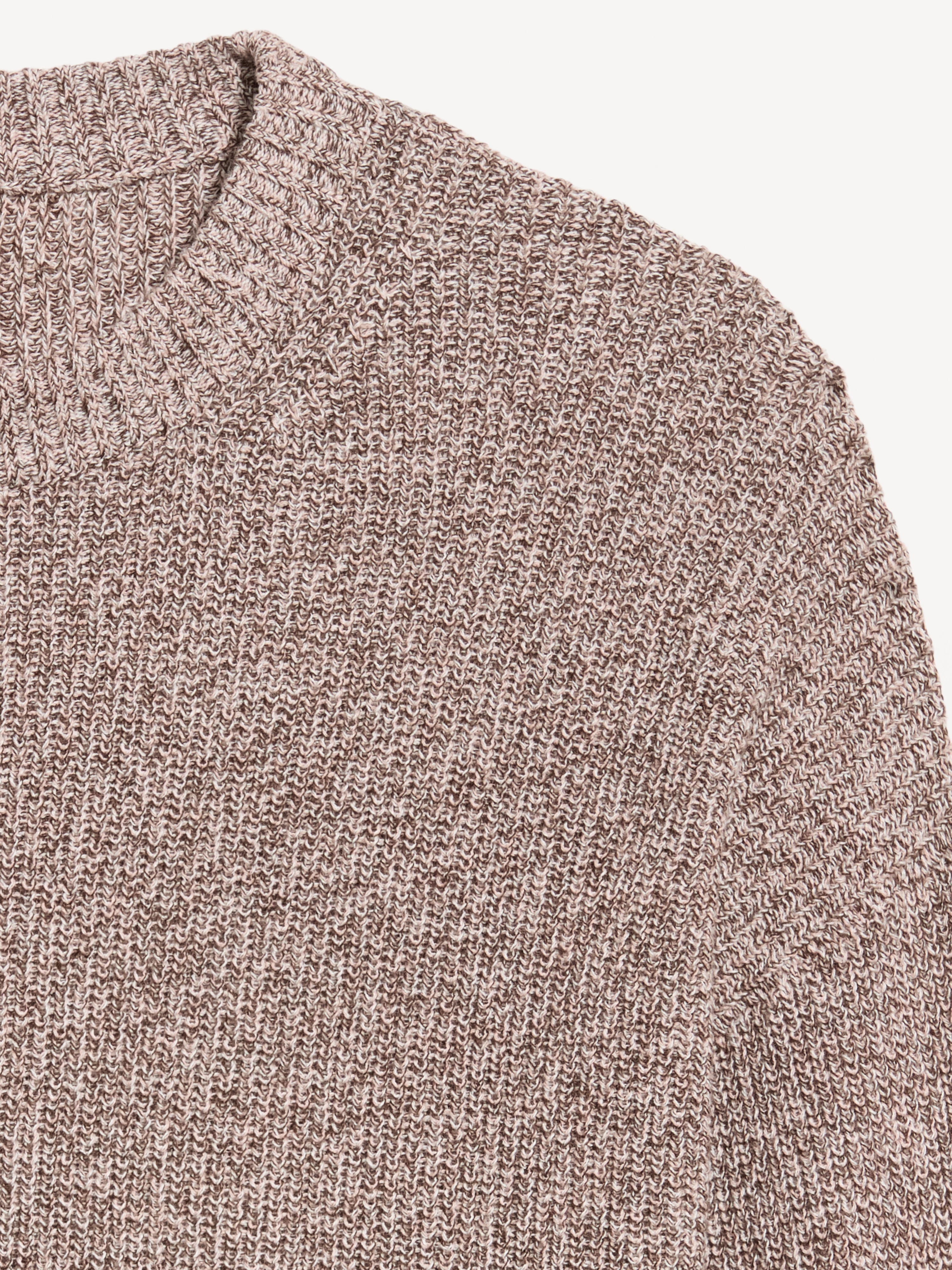 Seaside Cotton Shaker Oversized Tunic Sweater - Brown Marl - 5