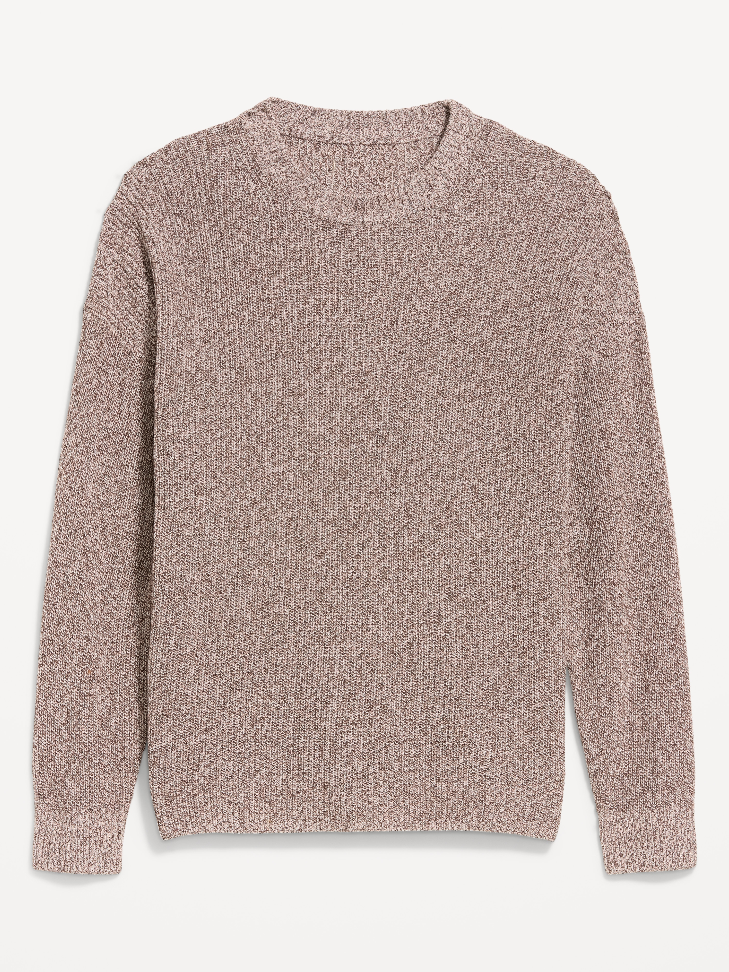 Seaside Cotton Shaker Oversized Tunic Sweater - Brown Marl - 4