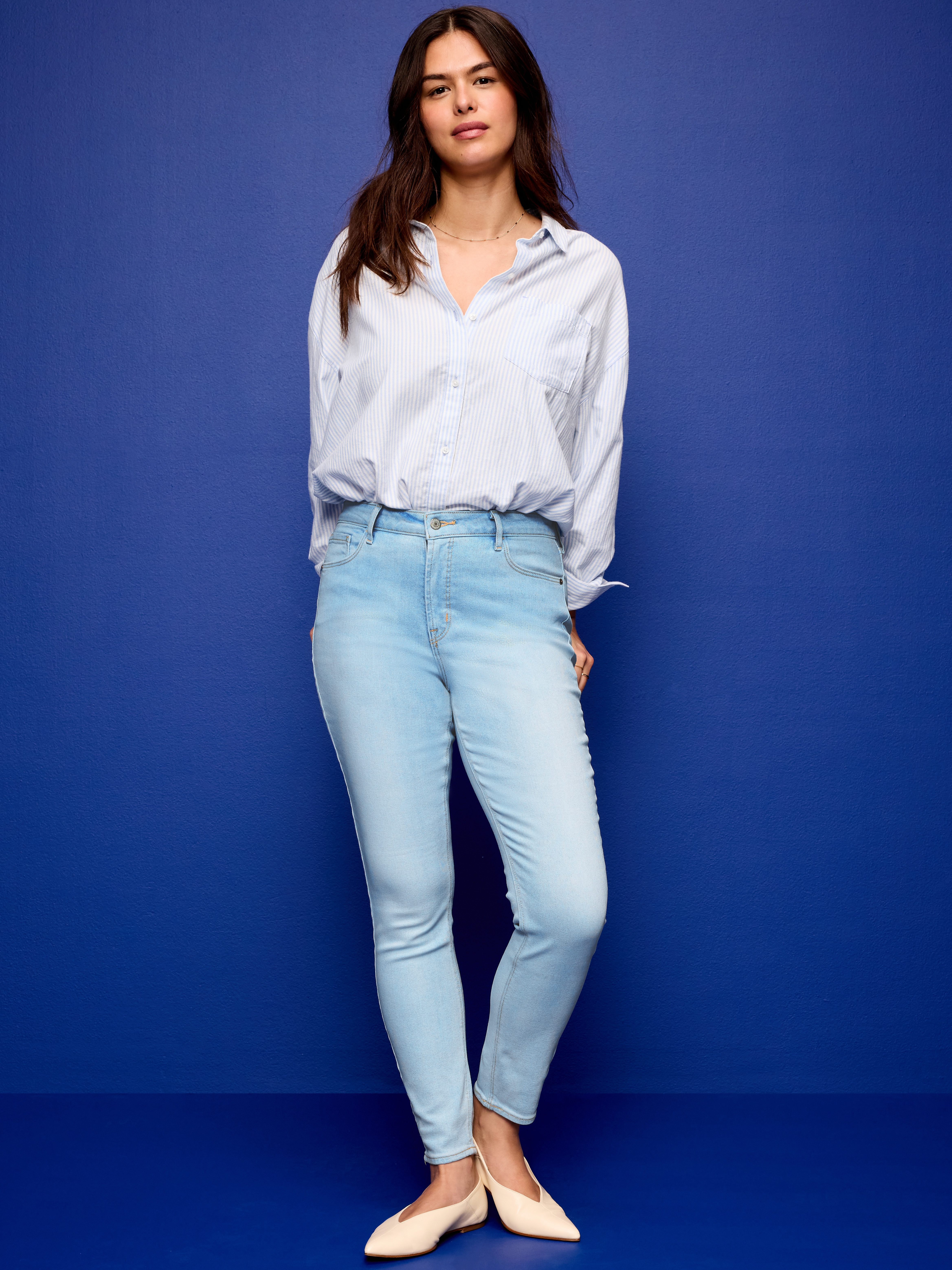 High-Waisted Rockstar Super-Skinny Jeans - Light Dip - 4