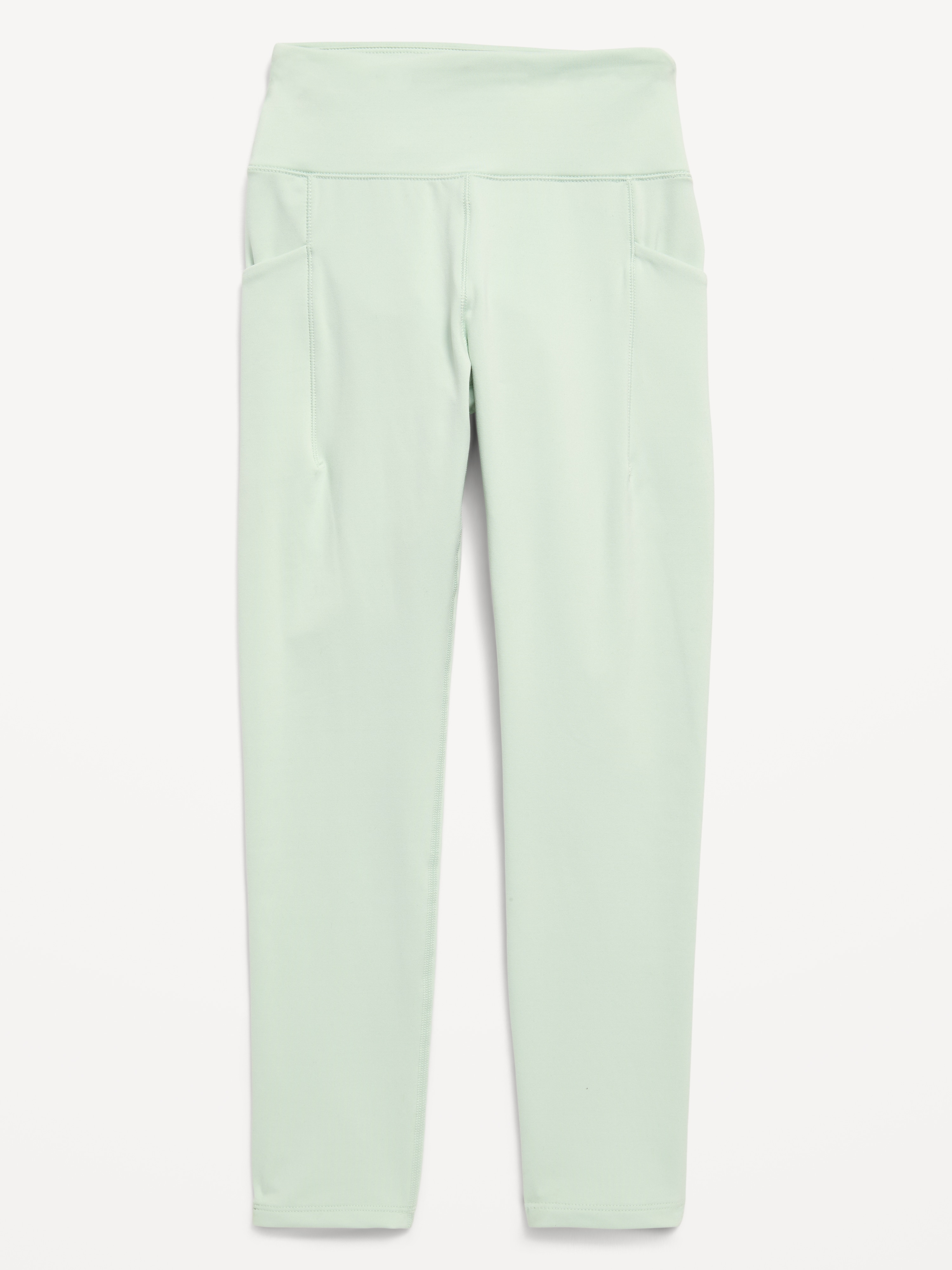 High-Waisted StudioSmooth 7/8 Leggings for Girls - Soft Aloe - 4