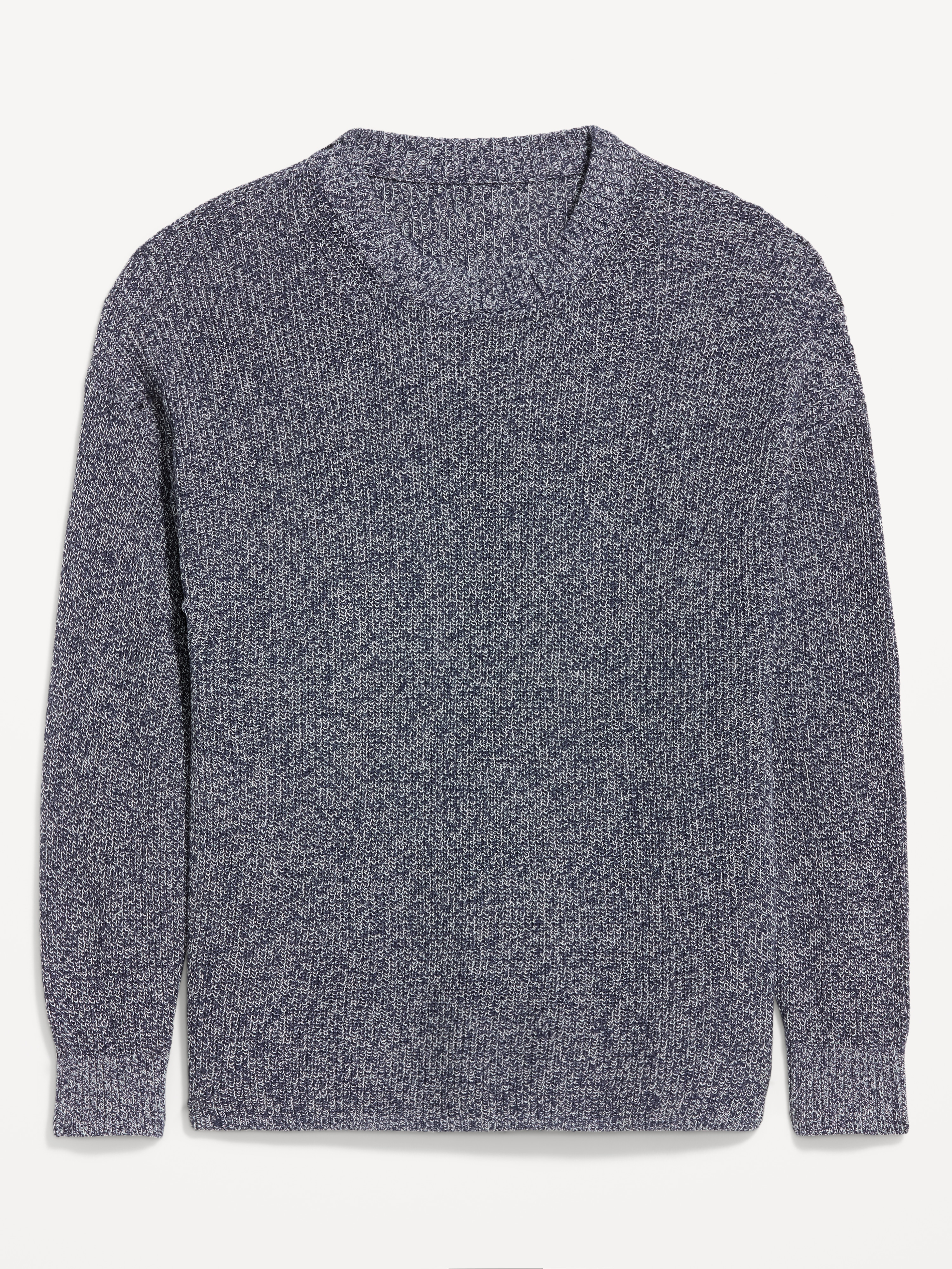 Seaside Cotton Shaker Oversized Tunic Sweater - Blue Marl - 4
