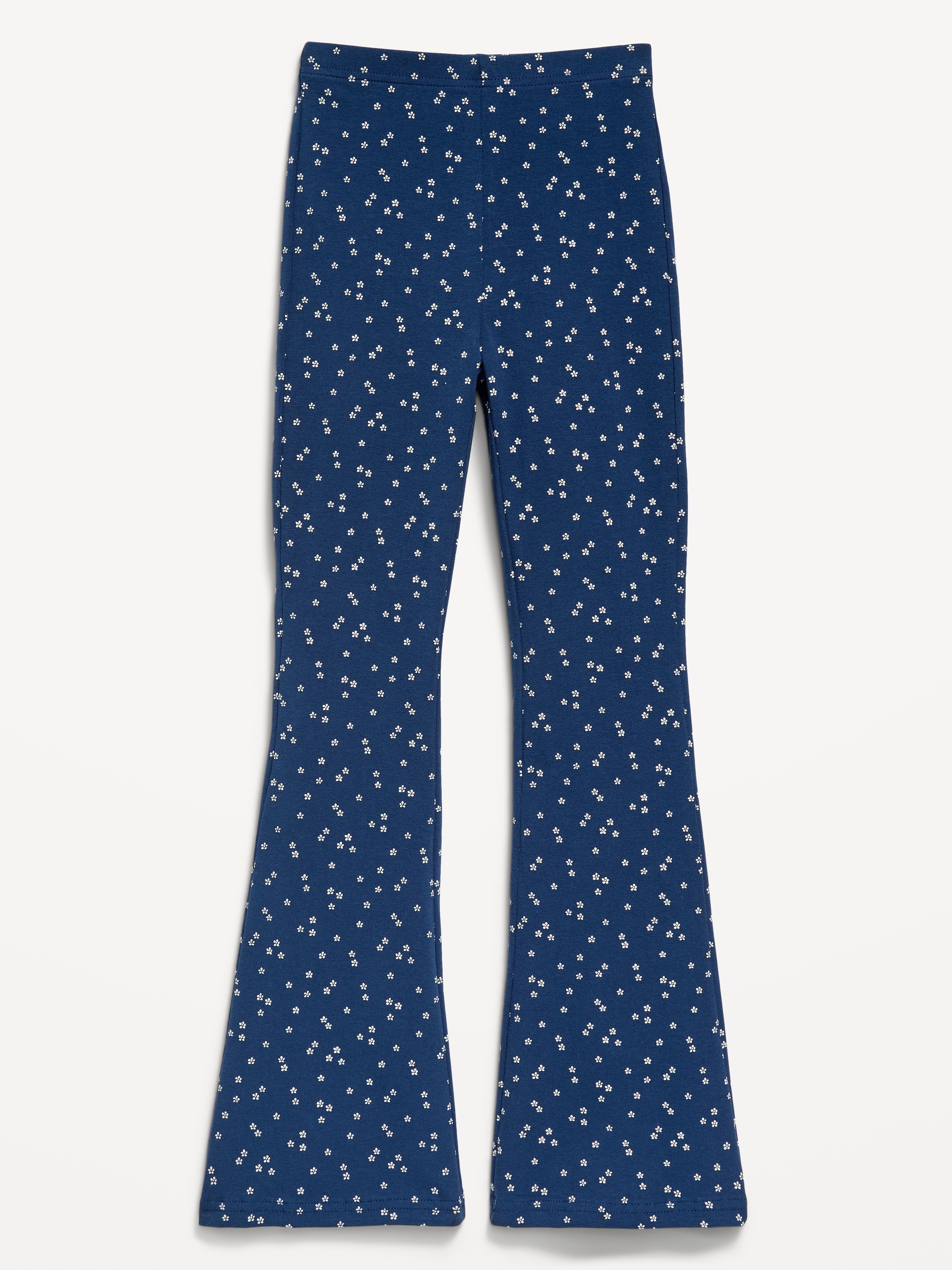 Full-Length Flared Leggings for Girls - Navy Ditsy Floral - 1
