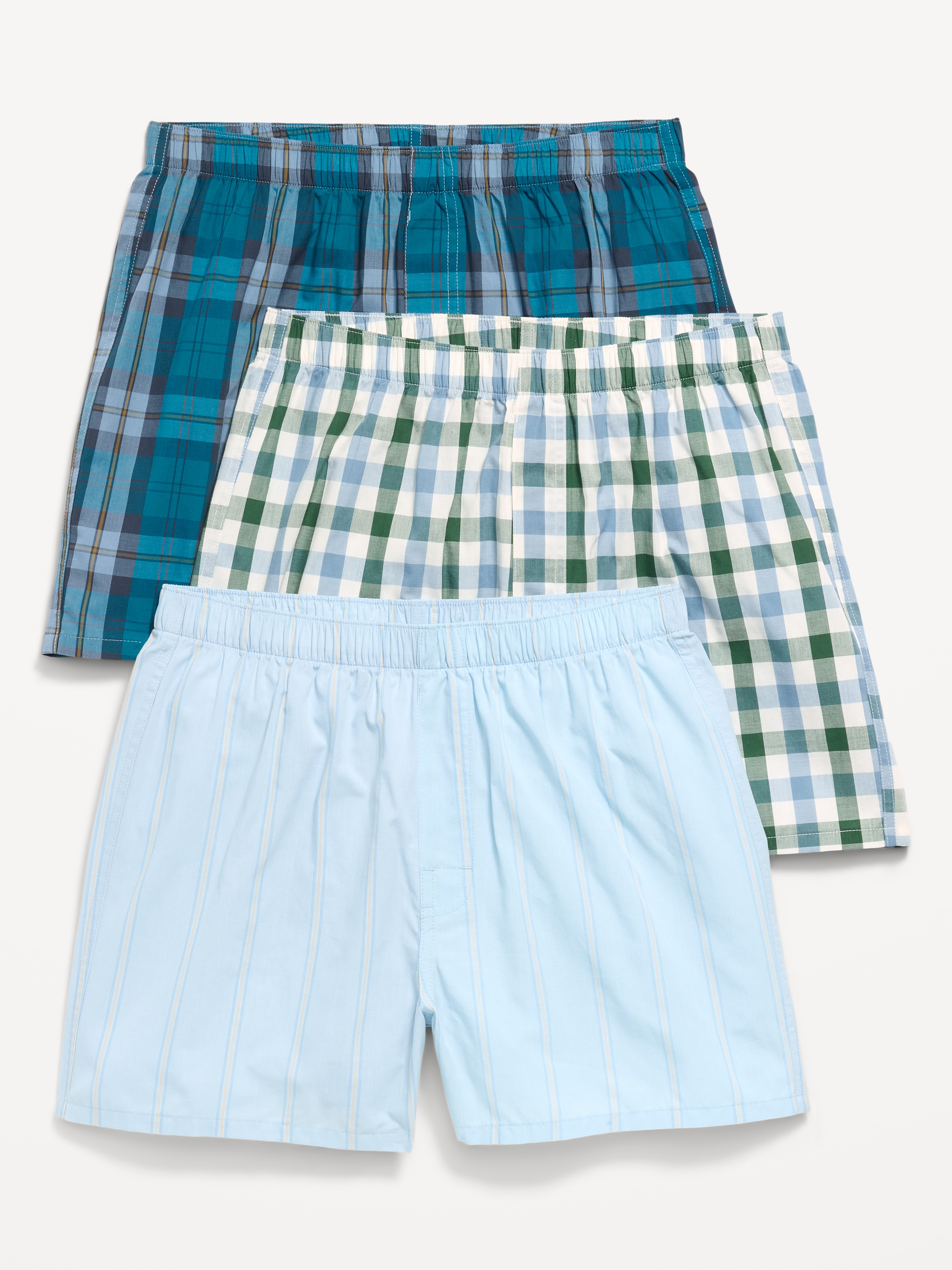 3-Pack Soft-Washed Boxer Shorts -- 3.75-inch inseam - Cool Aqua - 1
