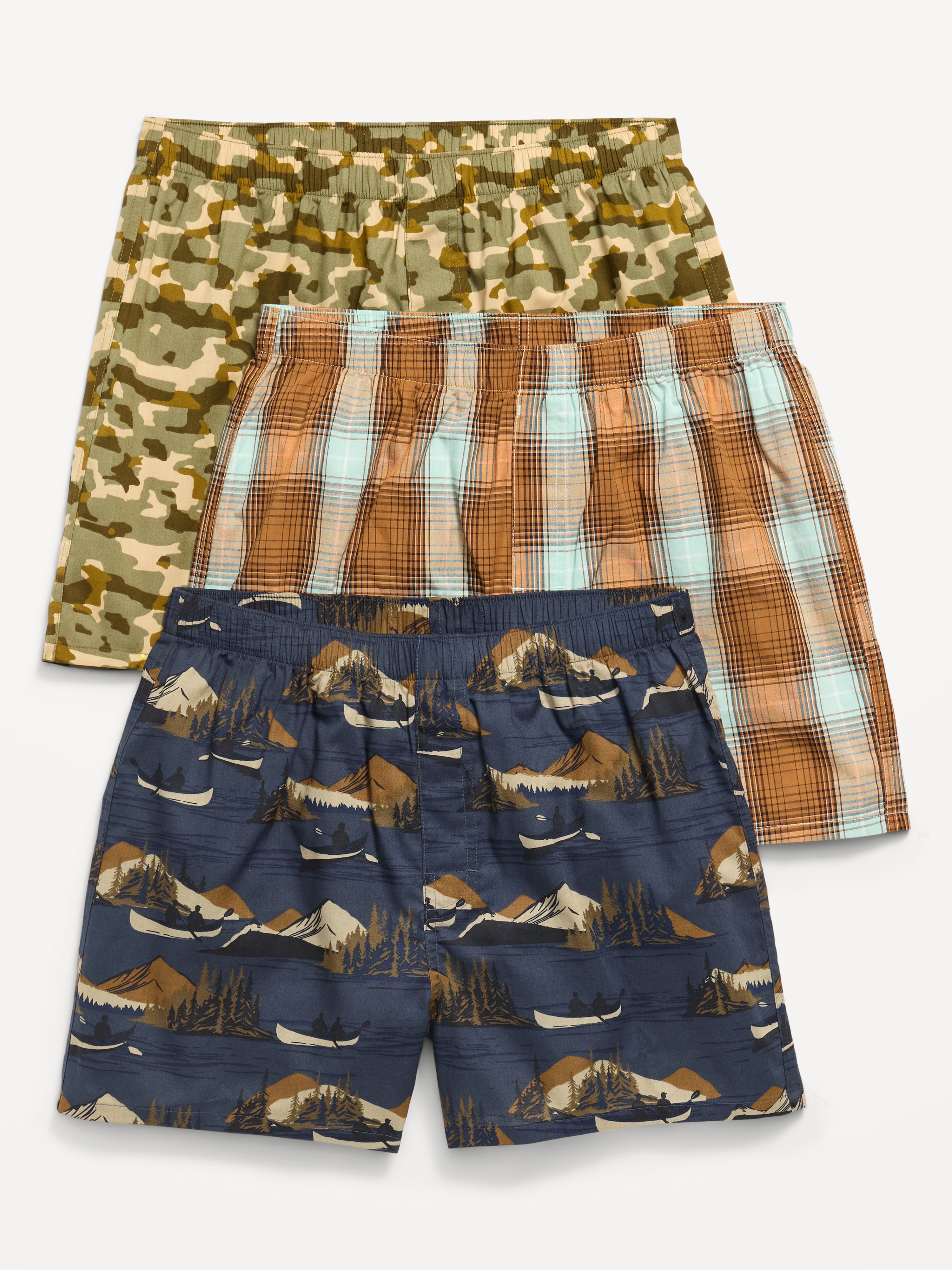 3-Pack Soft-Washed Boxer Shorts -- 3.75-inch inseam - Camping Out - 1