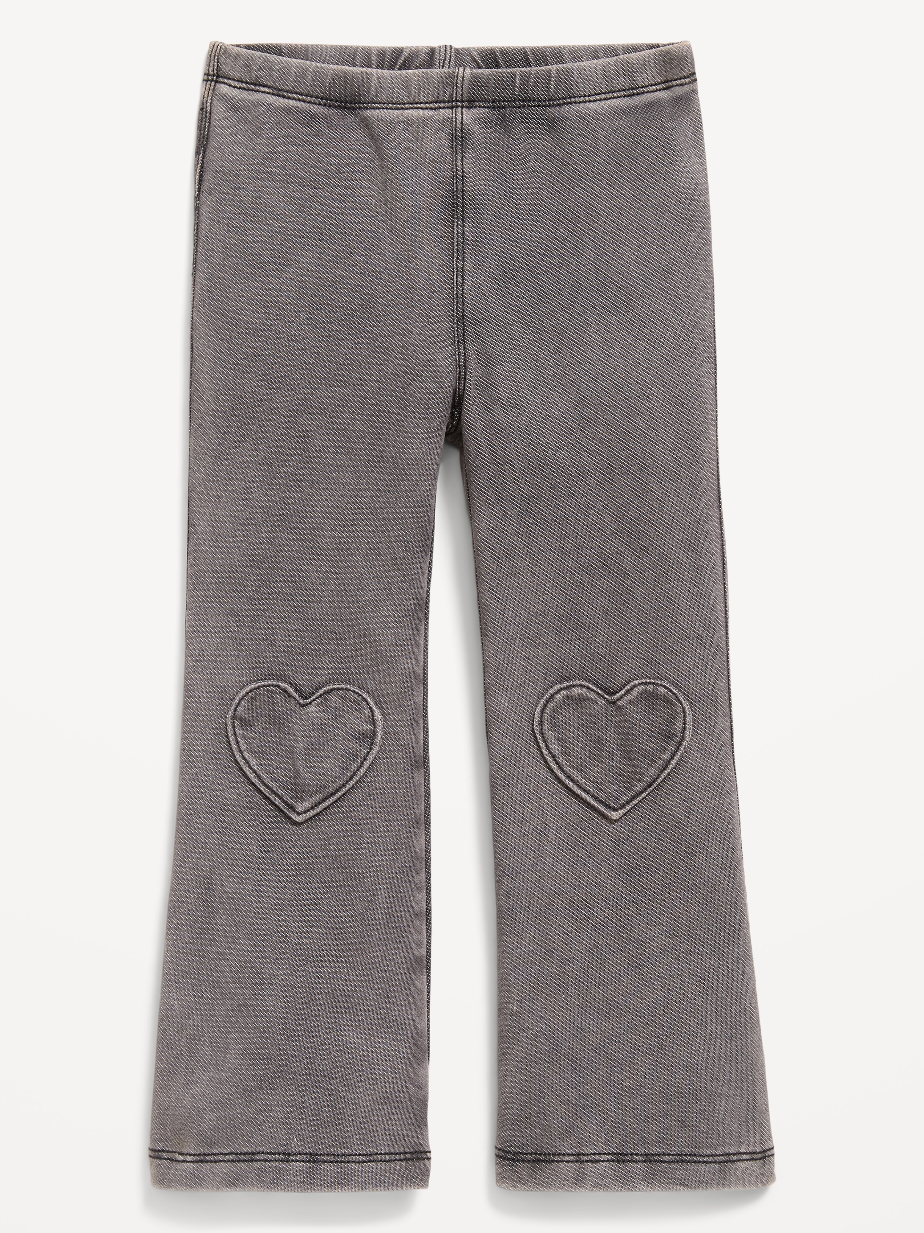 Faux-Denim Flared Leggings for Toddler Girls - Gray Wash - 1