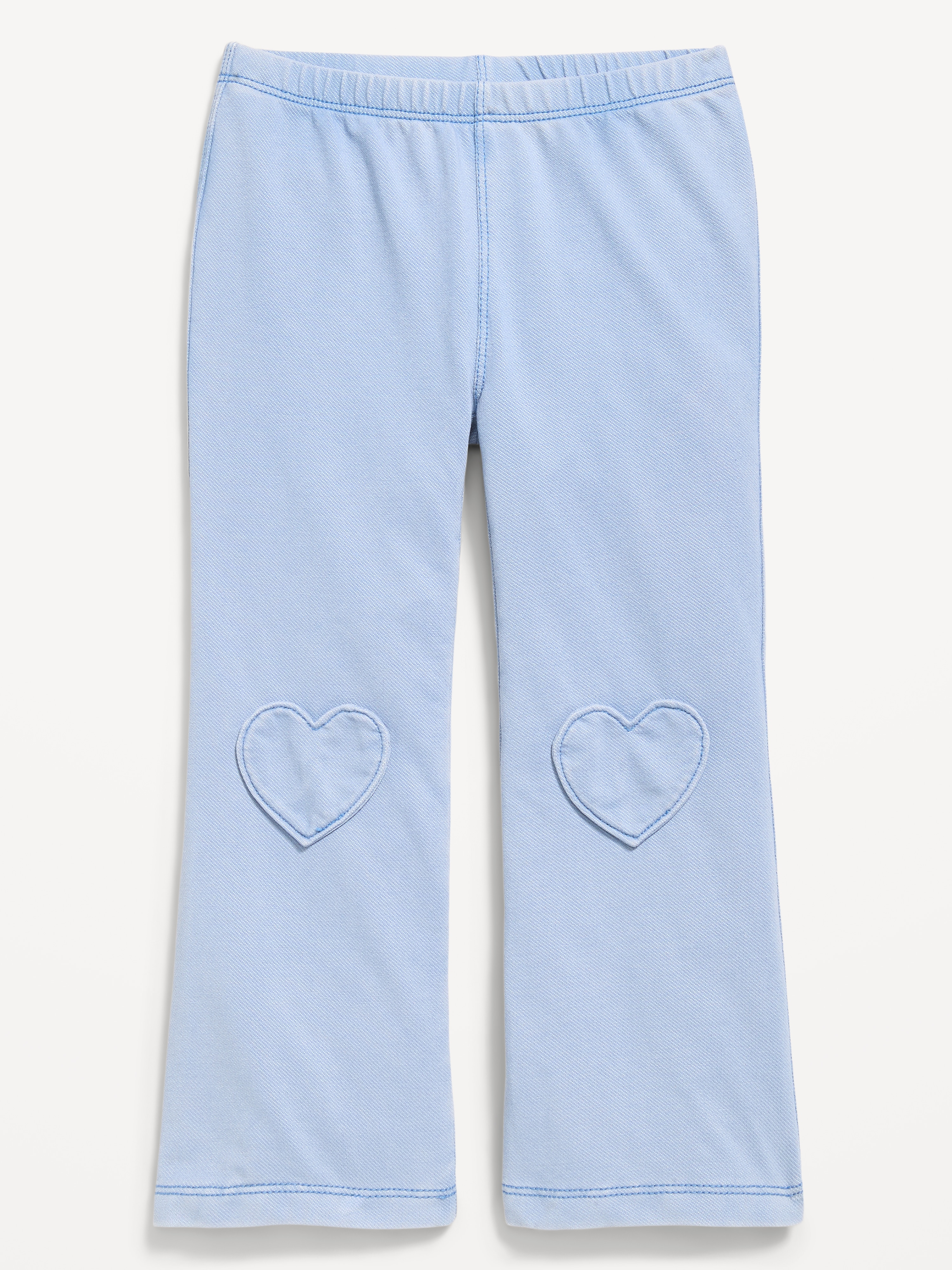 Faux-Denim Flared Leggings for Toddler Girls - Light Wash - 3