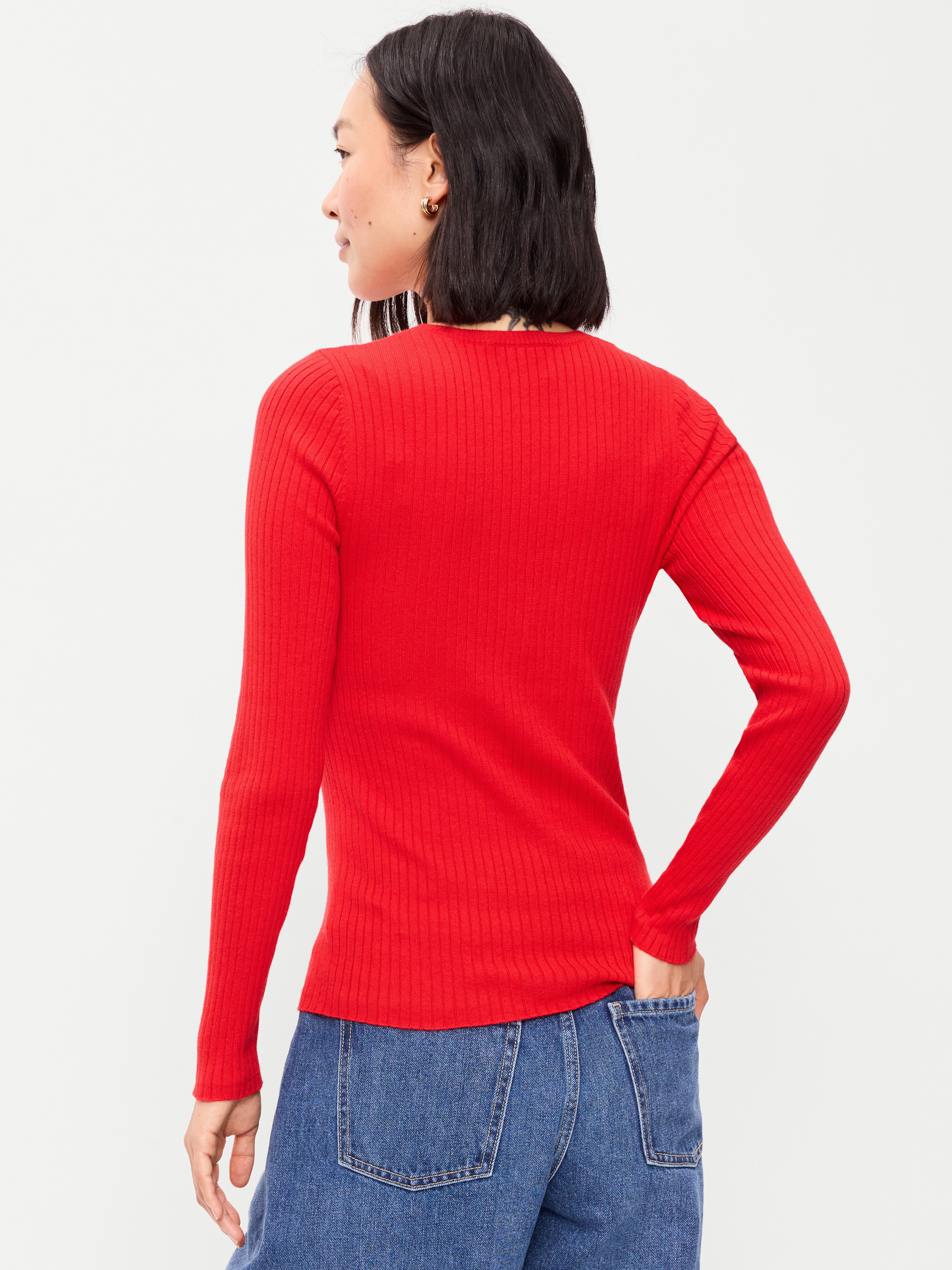 SoSoft Lite Crew-Neck Long-Sleeve Ribbed Sweater - Scotty Red - 2