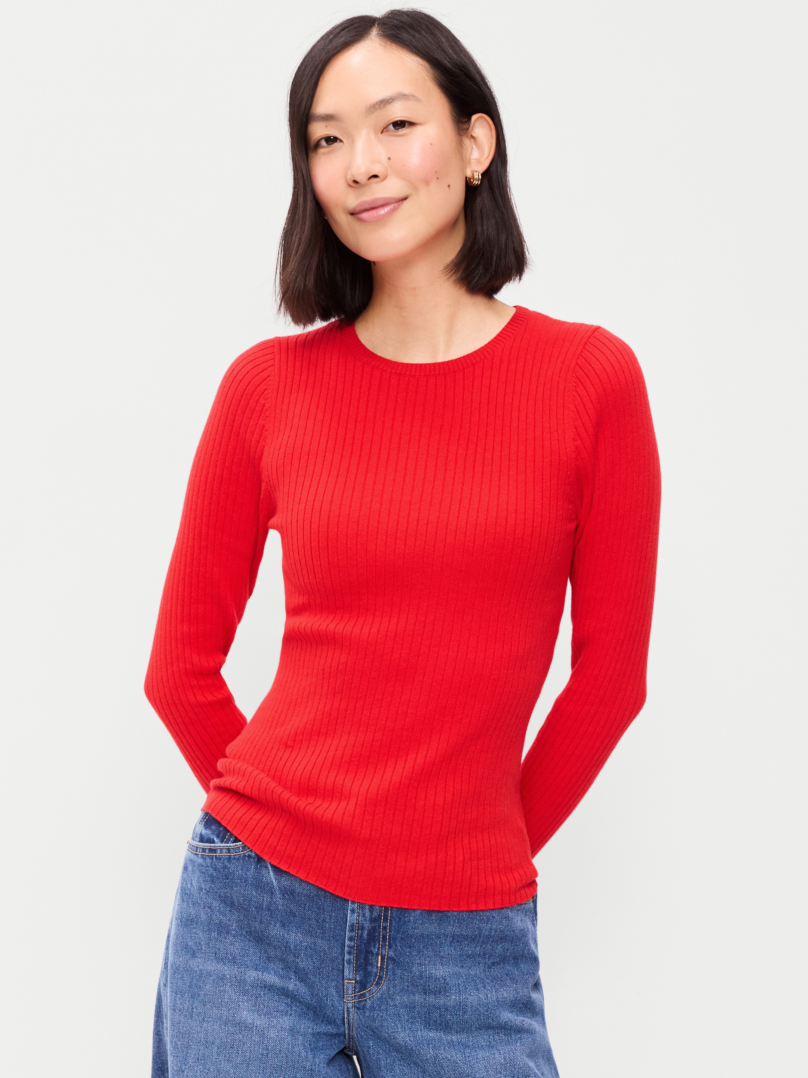 SoSoft Lite Crew-Neck Long-Sleeve Ribbed Sweater - Scotty Red - 1