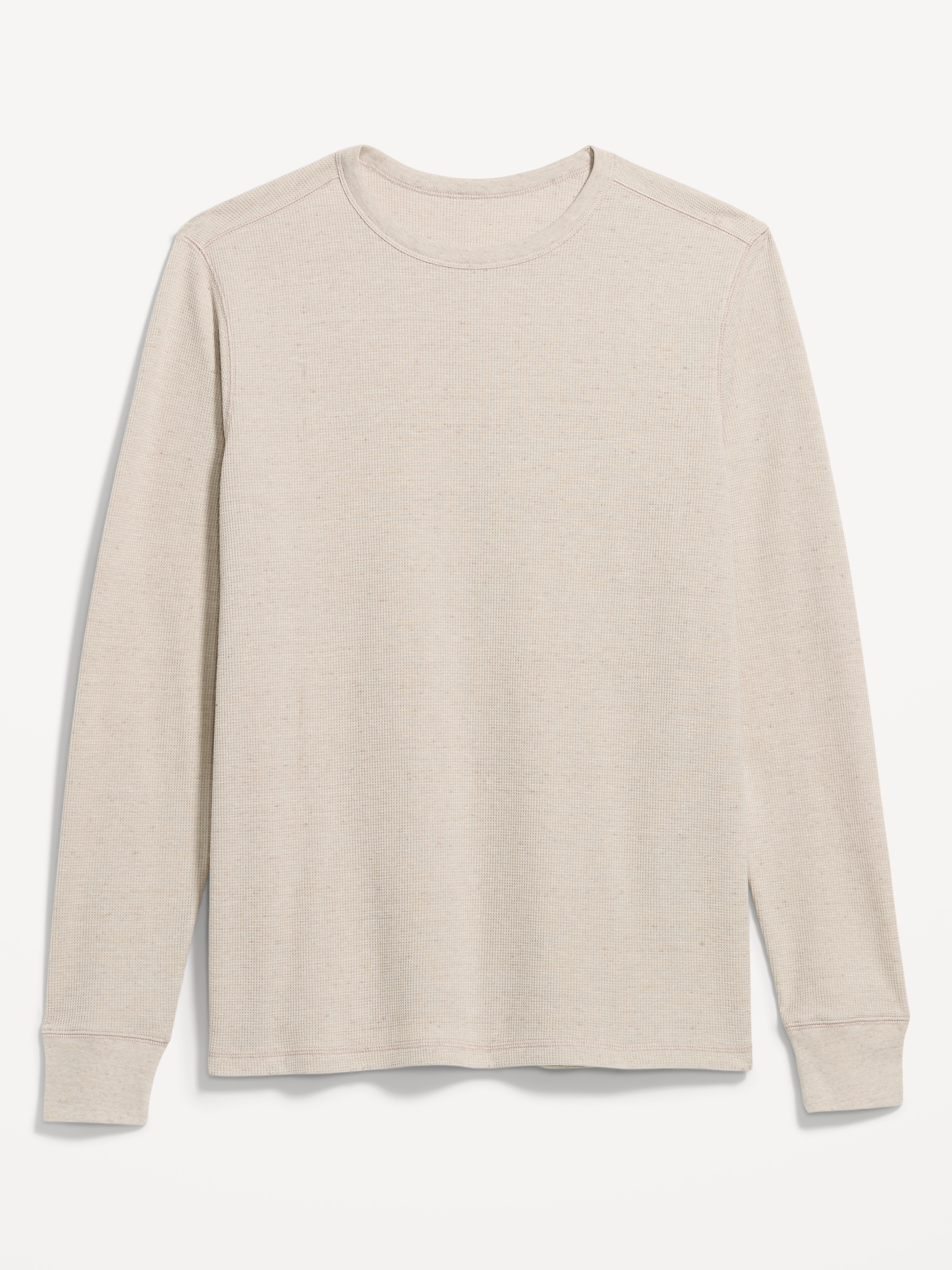 Crew-Neck Waffle T-Shirt - Oatmeal - 3