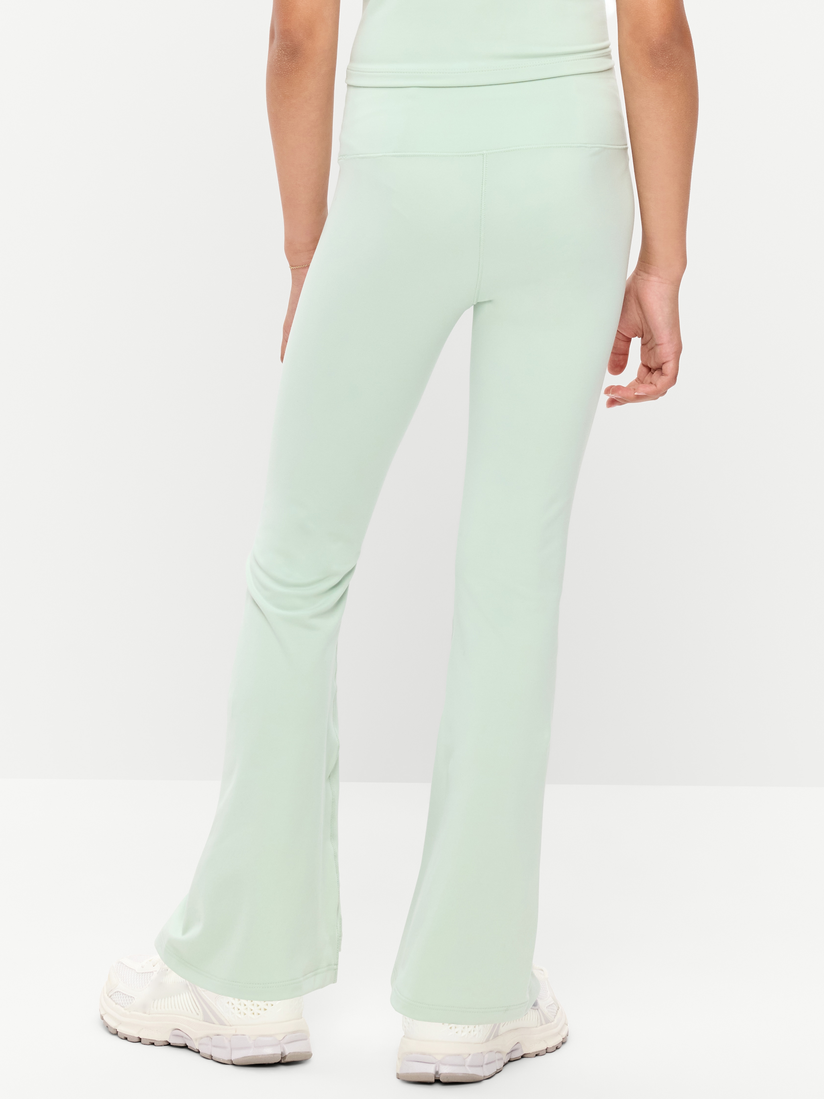 High-Waisted StudioSmooth Flared Leggings for Girls - Soft Aloe - 2