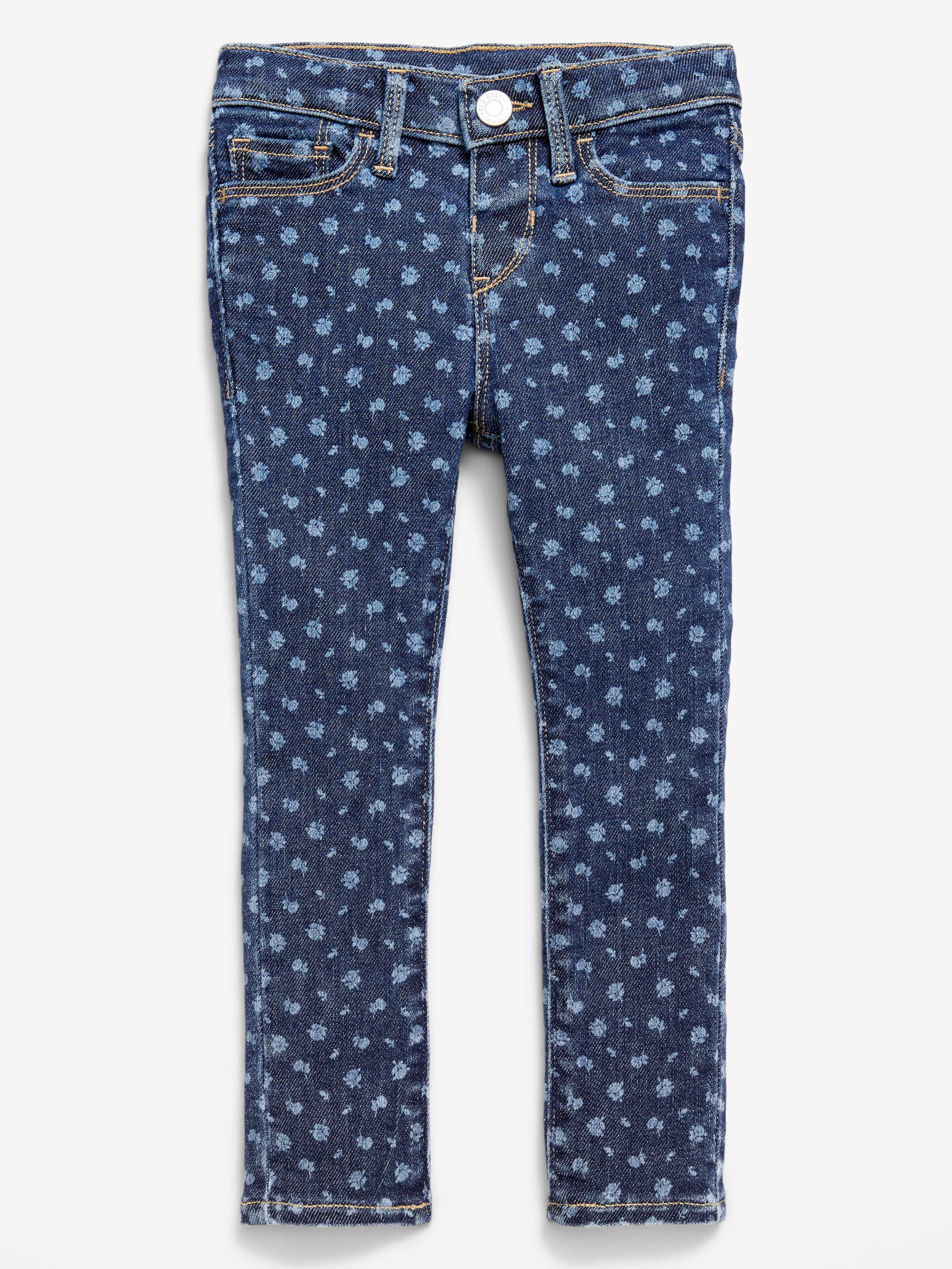 Rockstar 360° Stretch Super Skinny Jeggings for Toddler Girls - Floral - 1