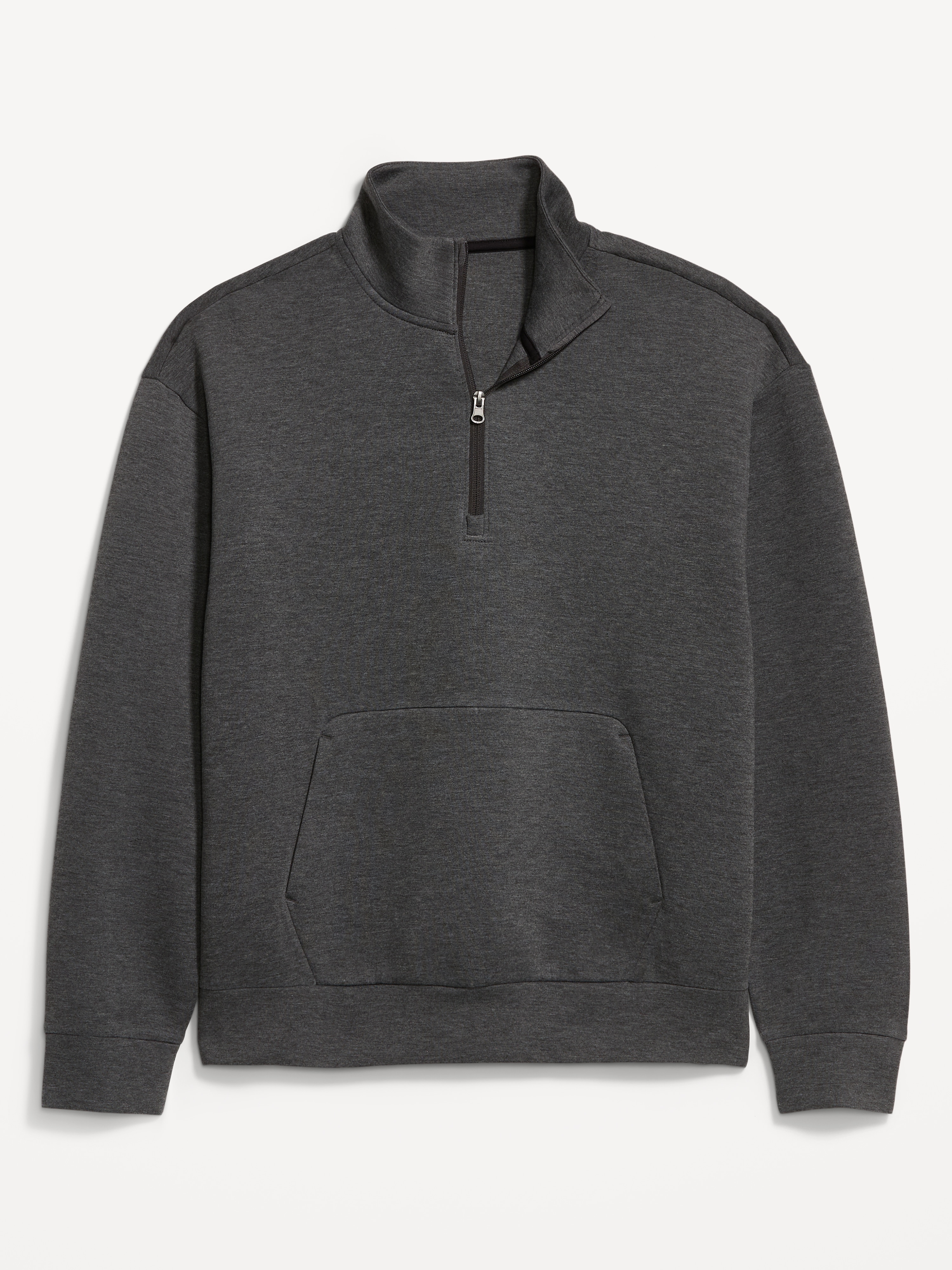 Bounce Fleece Oversized Half-Zip Pullover Sweatshirt - Dark Heather Gray - 4