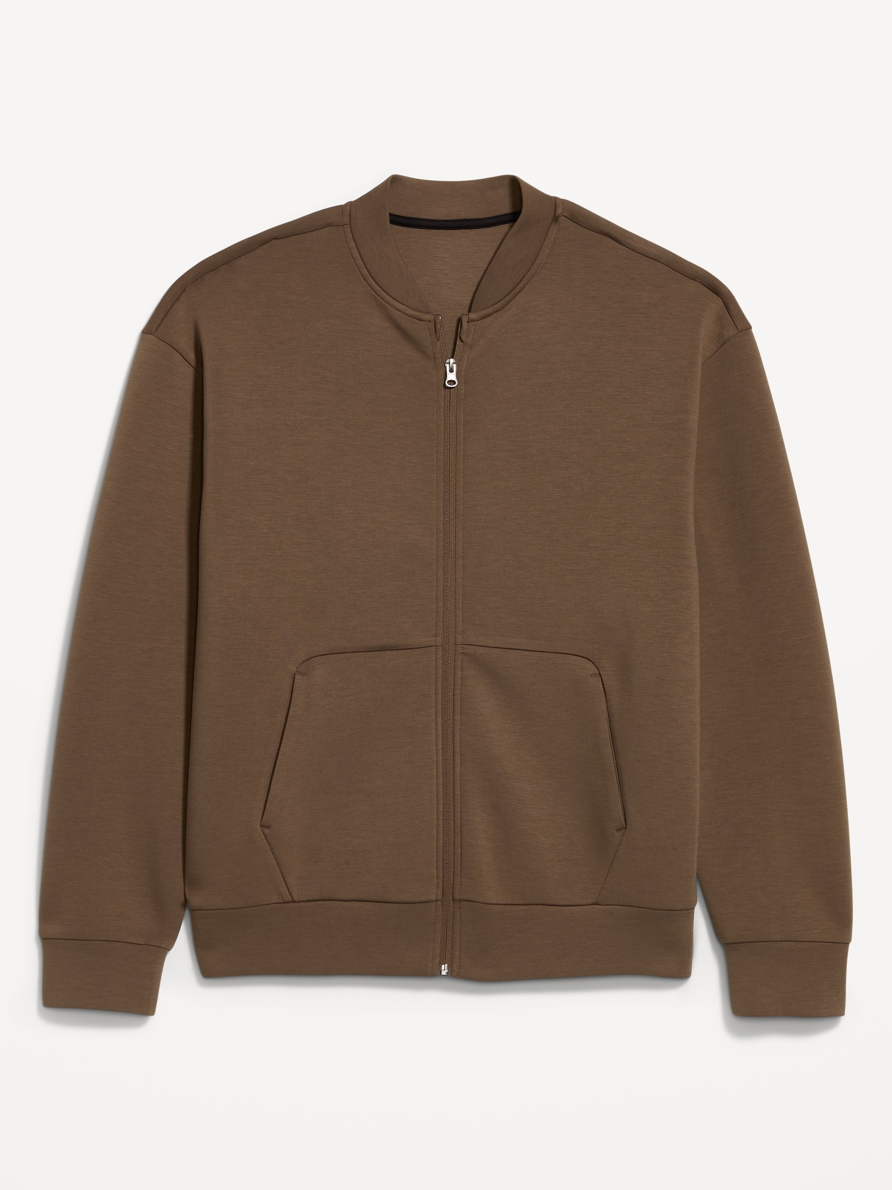 Bounce Fleece Oversized Bomber Jacket - Saddle Brown - 4