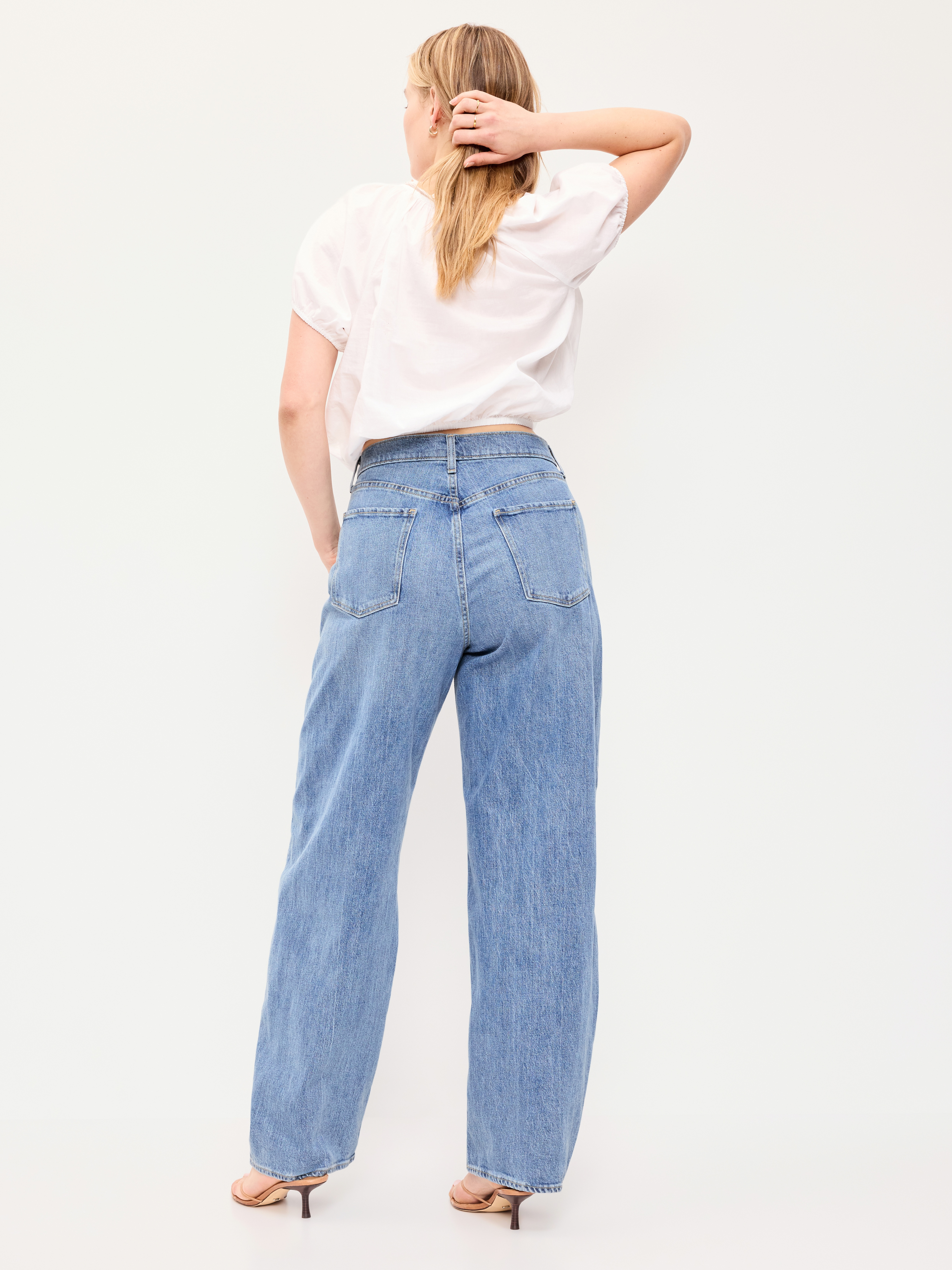 High-Waisted Rounded Wide-Leg Barrel Jeans - Georgina - 6