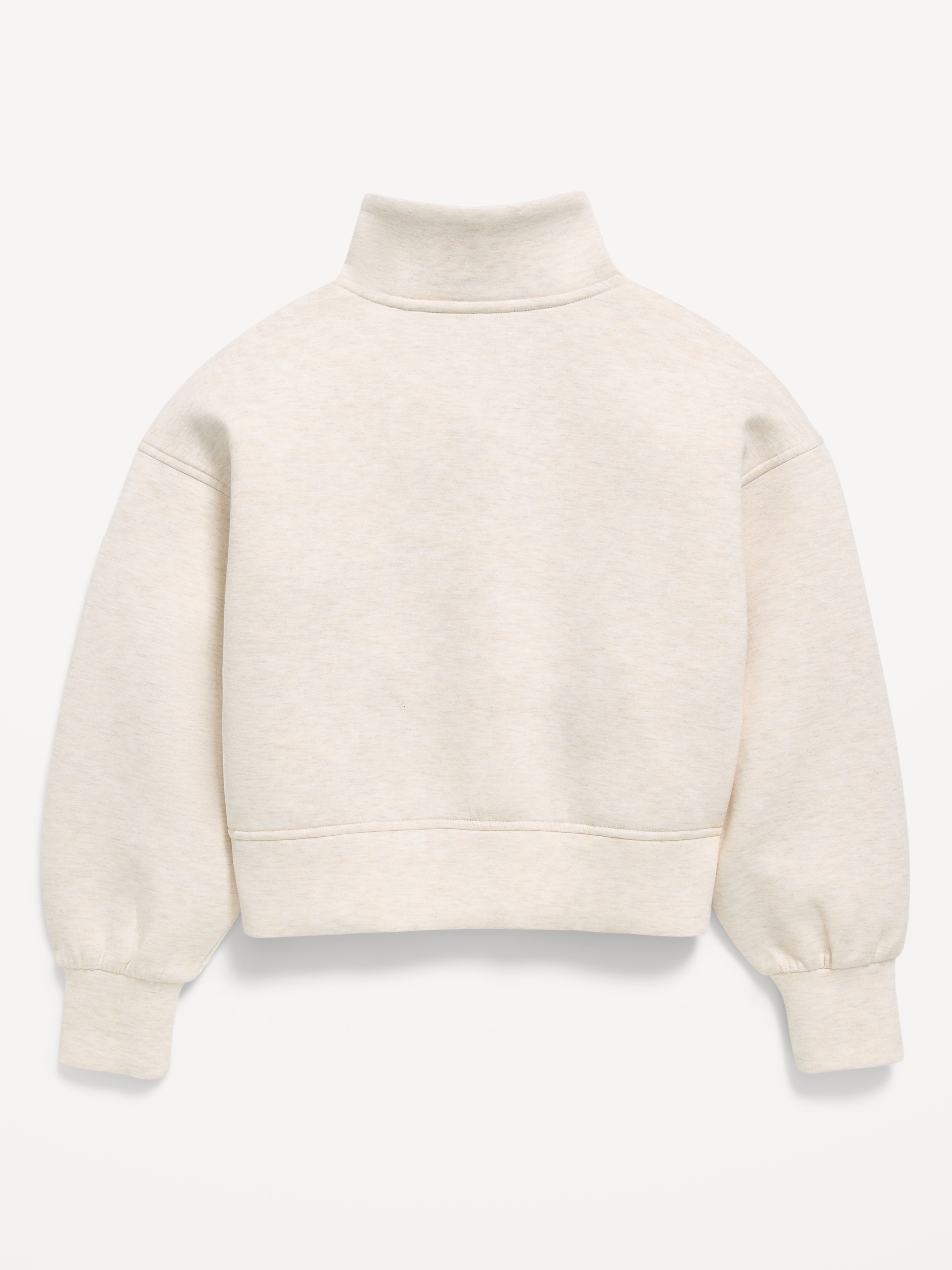 Bounce Fleece Half-Zip Pullover Sweatshirt for Girls - Light Oatmeal - 4