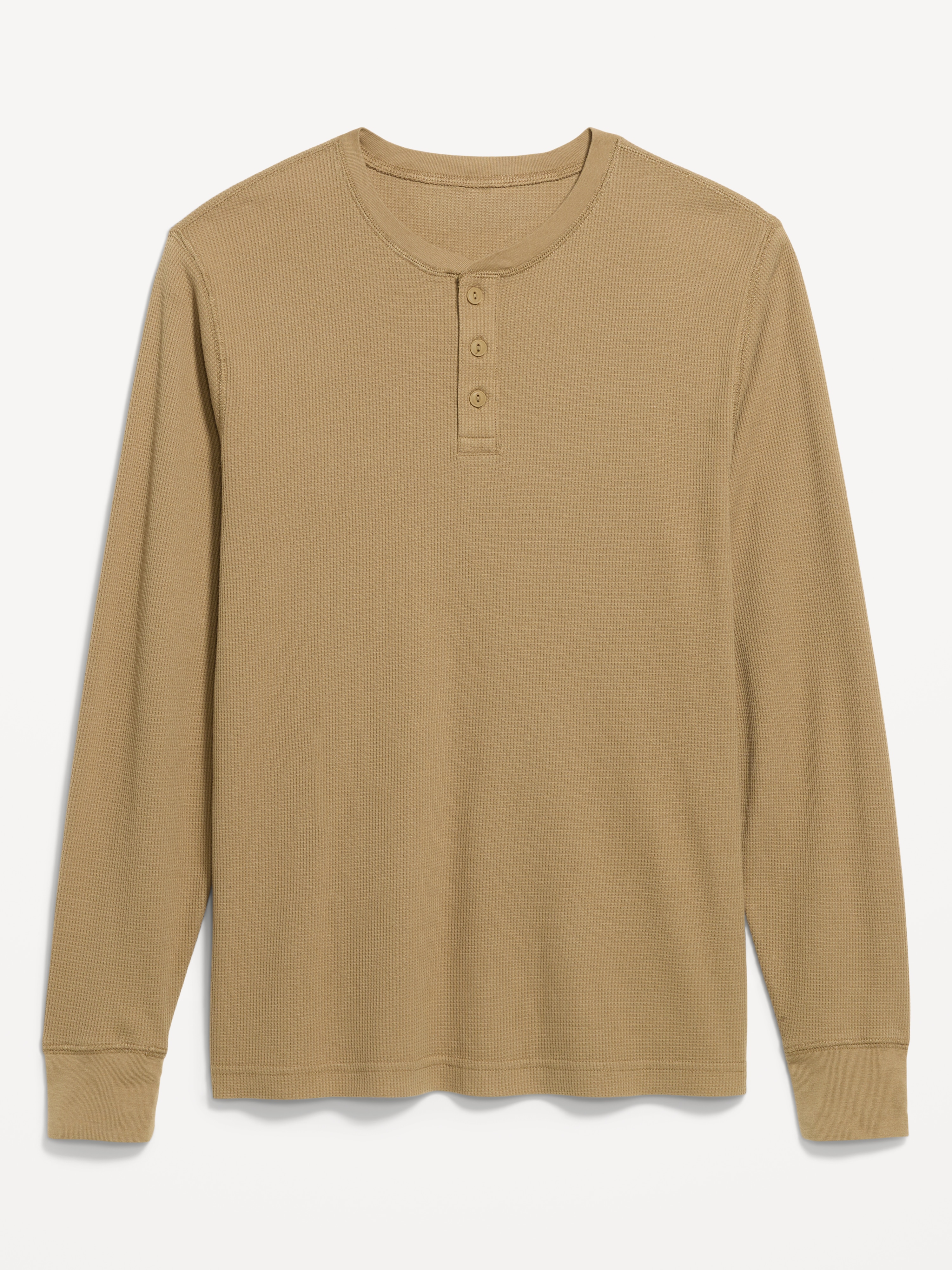 Long-Sleeve Waffle Henley T-Shirt - Kicking Up Dust - 3