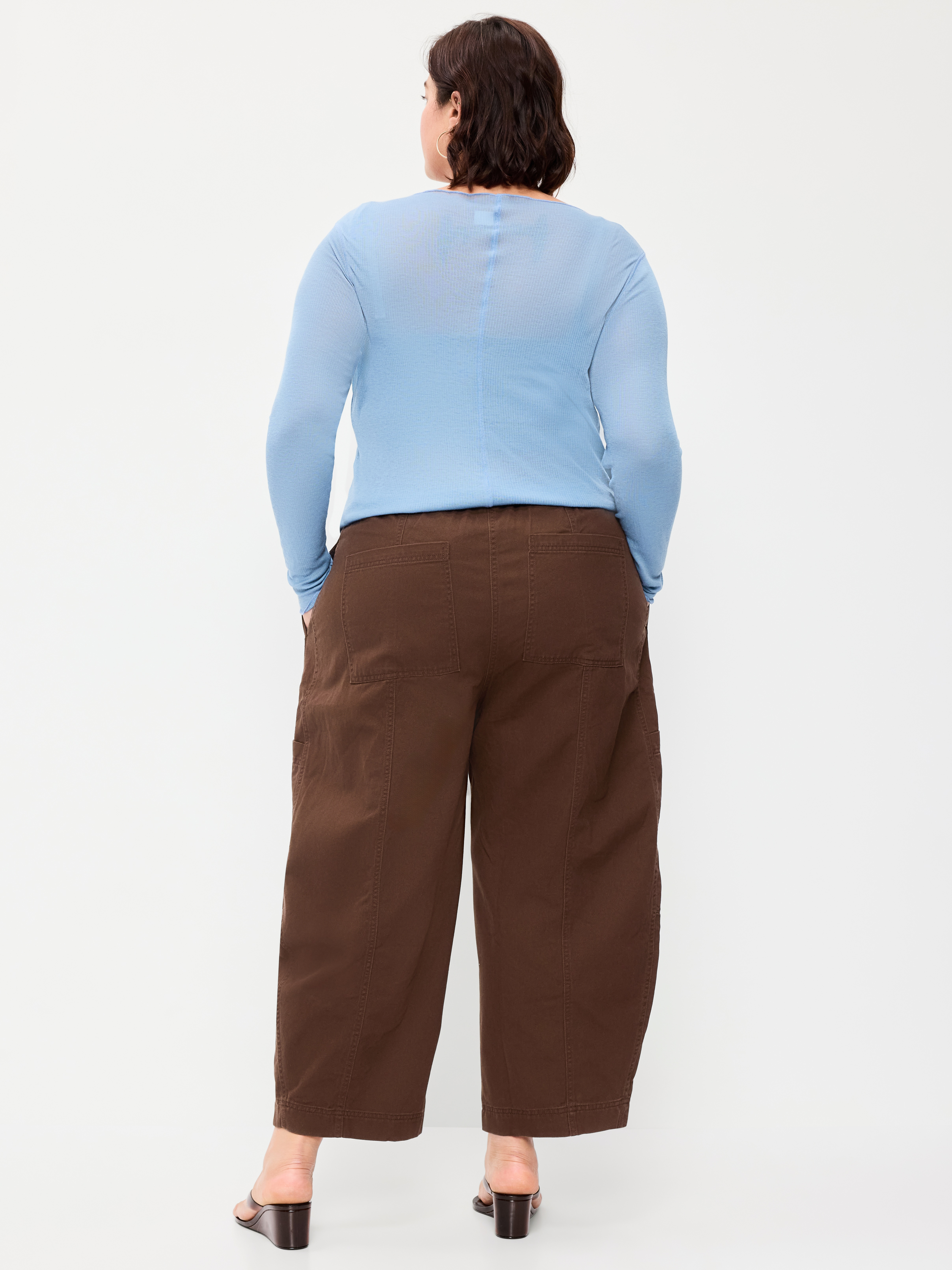Mid-Rise Barrel-Leg Utility Pants - Earthen - 8
