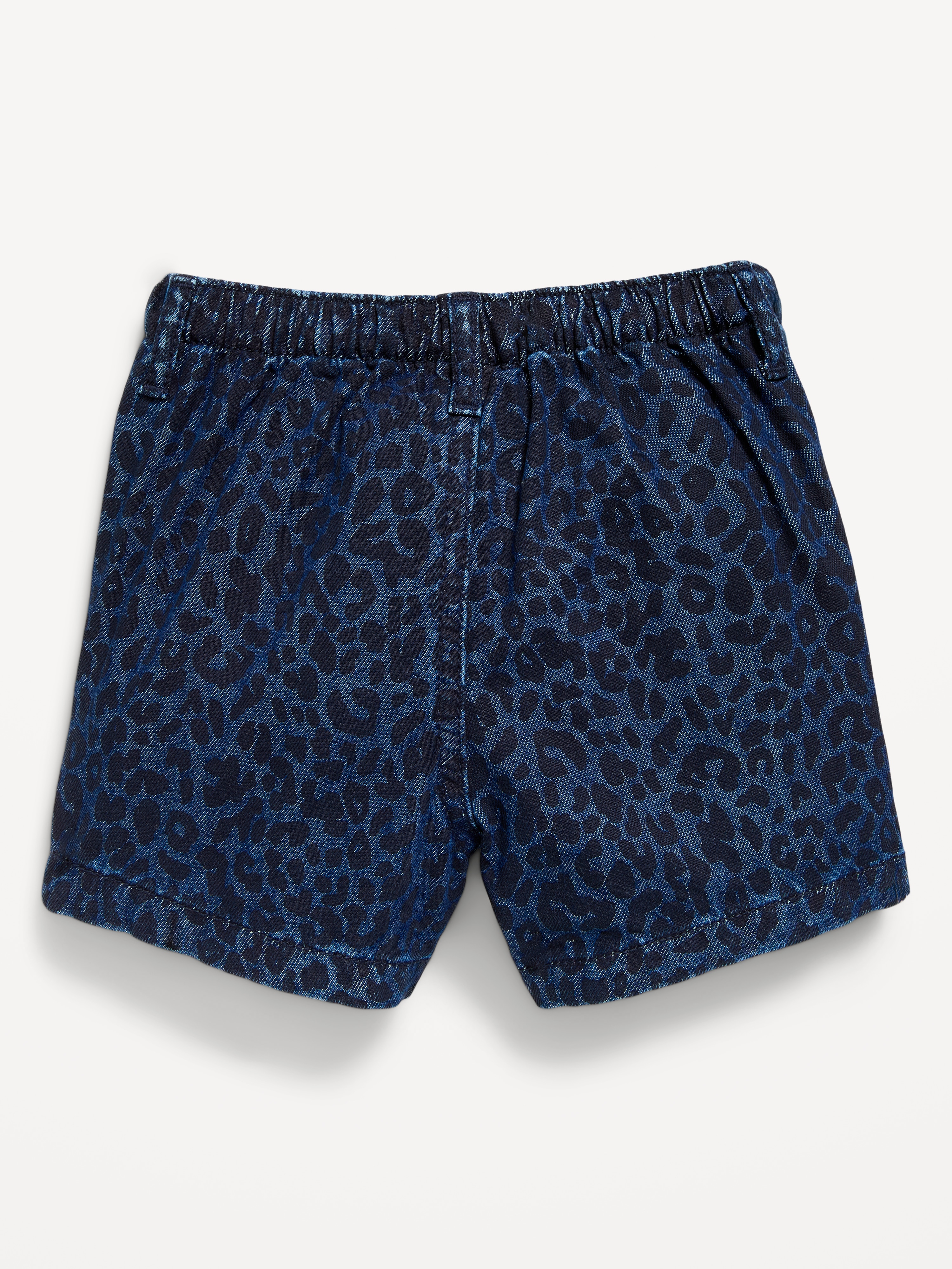 High-Waisted Pleated Denim Skort for Toddler Girls - Dark Blue Cheetah - 3