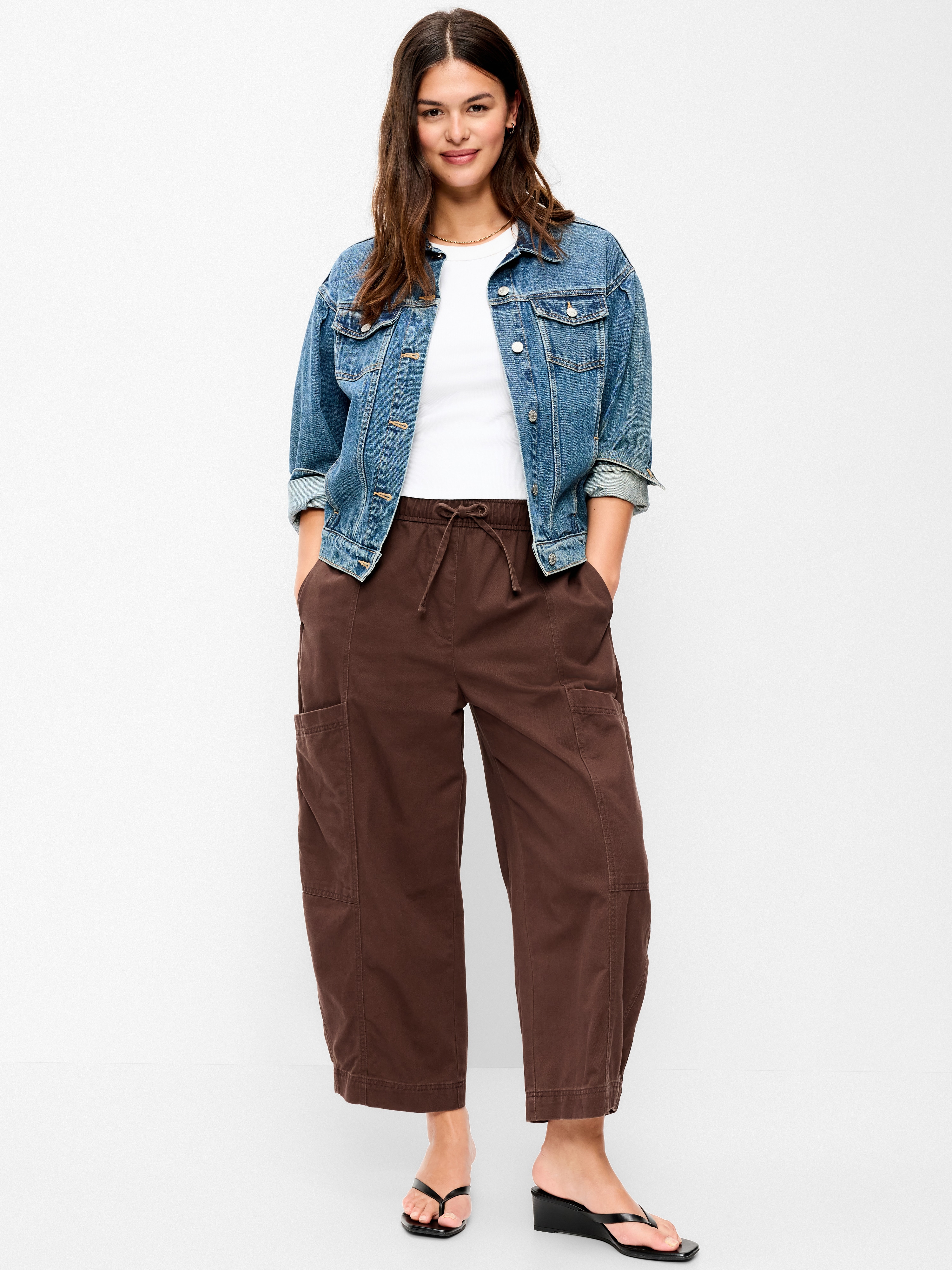 Mid-Rise Barrel-Leg Utility Pants - Earthen - 5