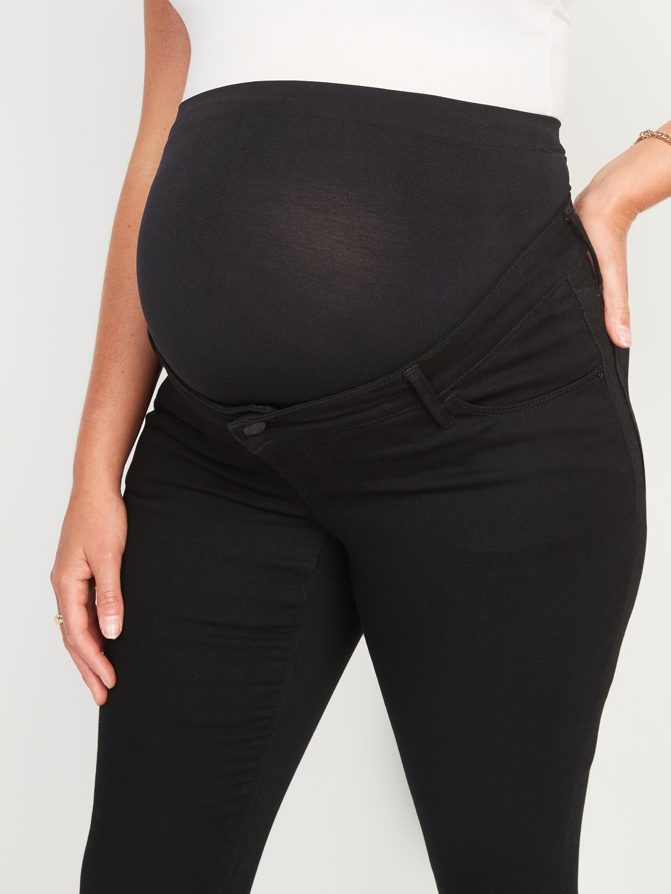 Maternity Full-Panel Rockstar Super Skinny Jeans - Black Jack - 4