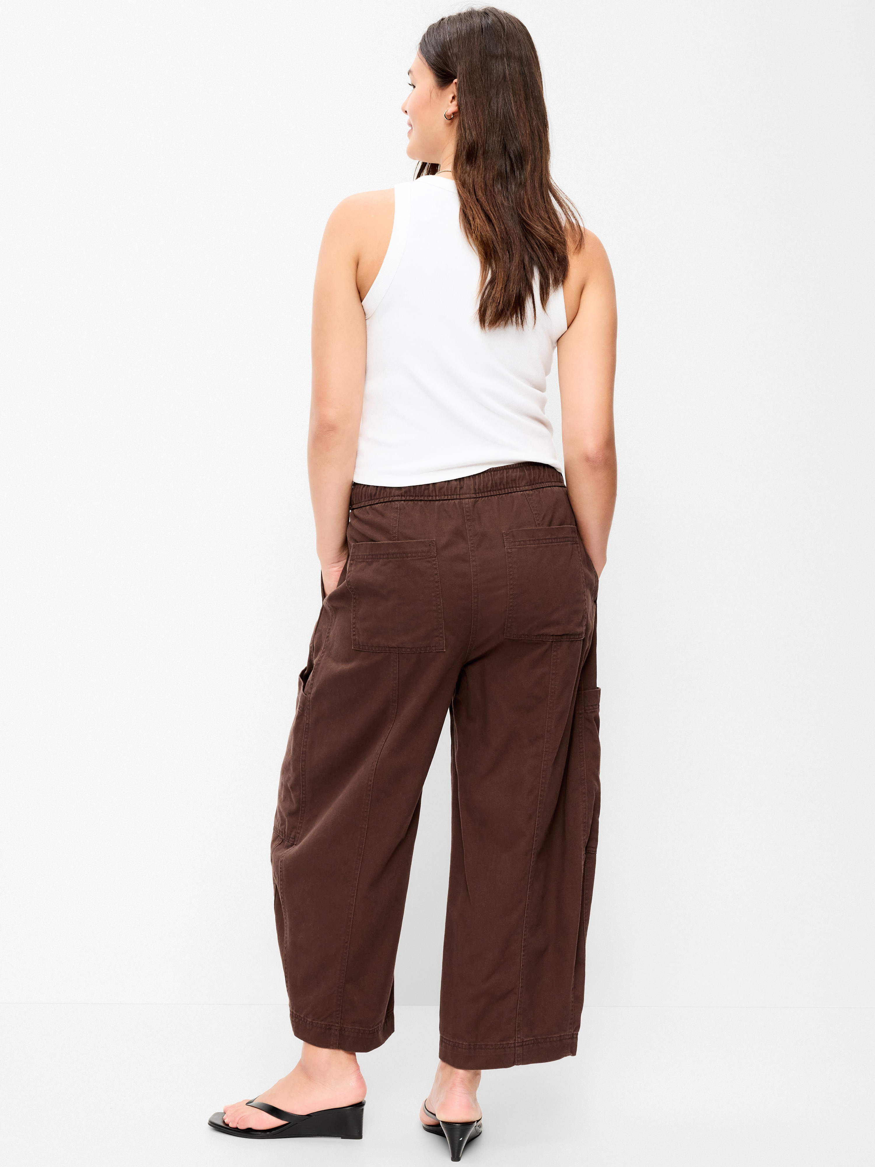 Mid-Rise Barrel-Leg Utility Pants - Earthen - 6