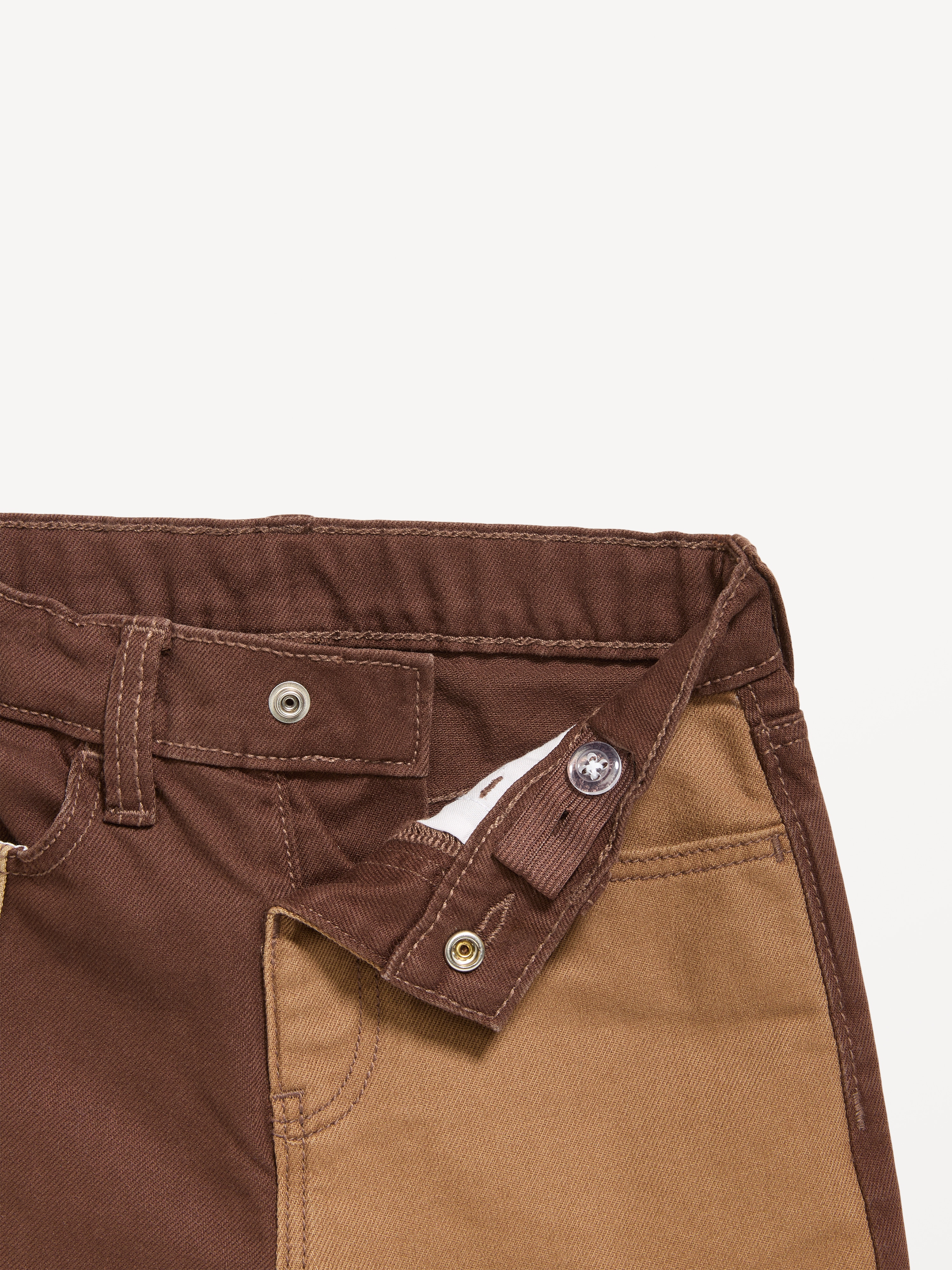 Super Baggy Patched Jeans for Toddler Boys - Brown - 5