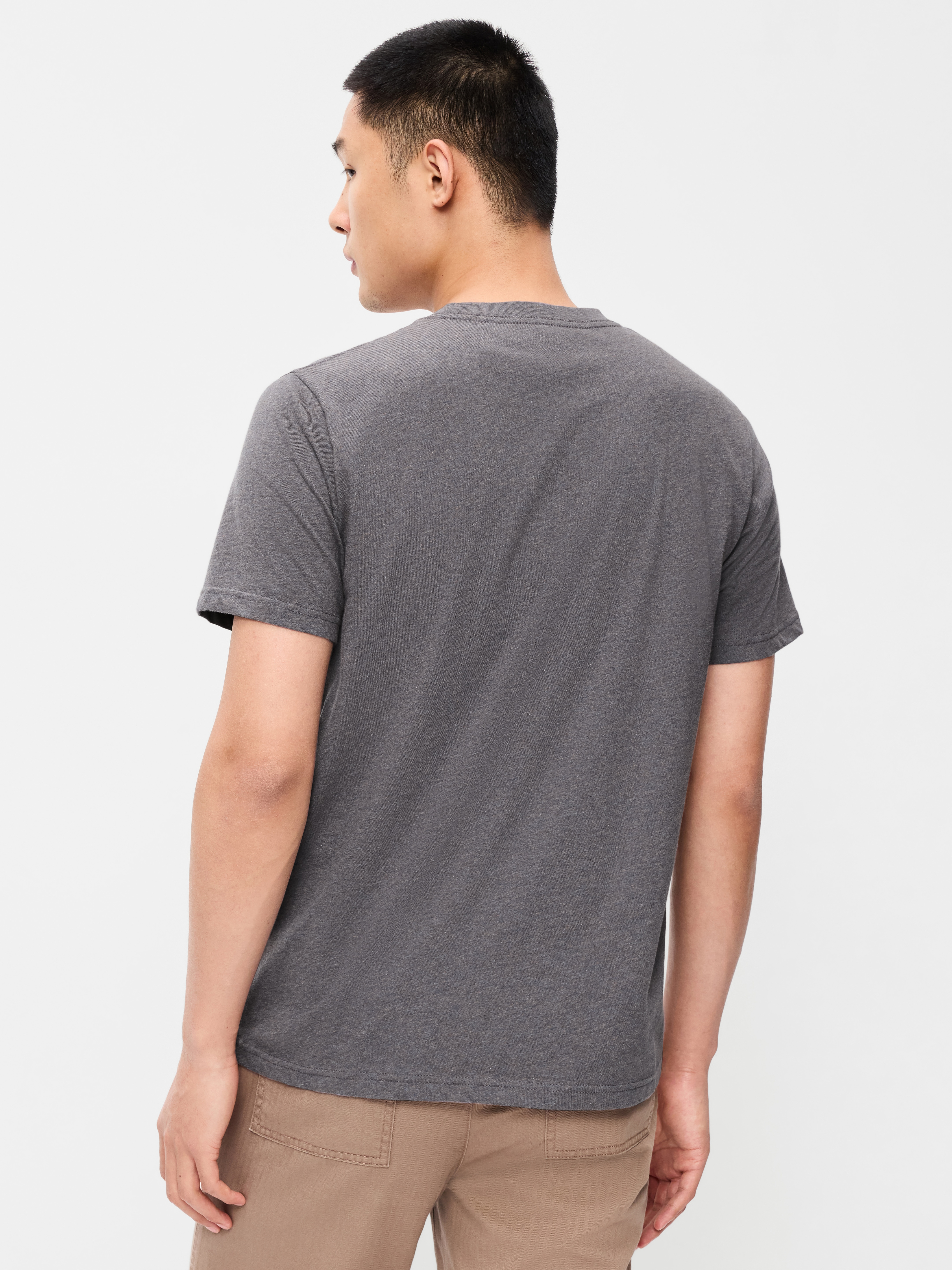 Soft-Washed Crew-Neck Short-Sleeve Tee - Dark Sea Blue Heather - 2