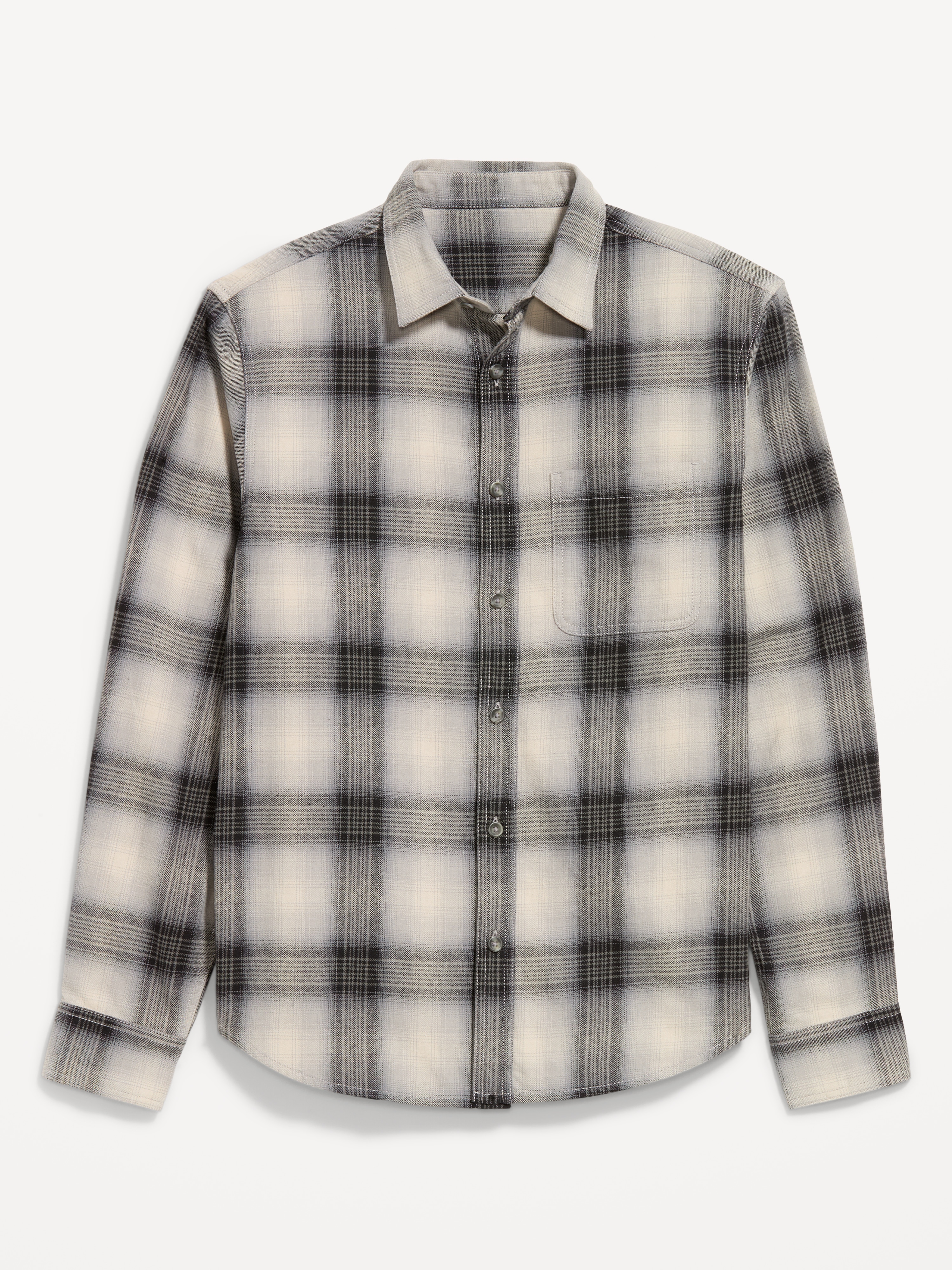 Relaxed Long-Sleeve Flannel Pocket Shirt - Fog City - 4