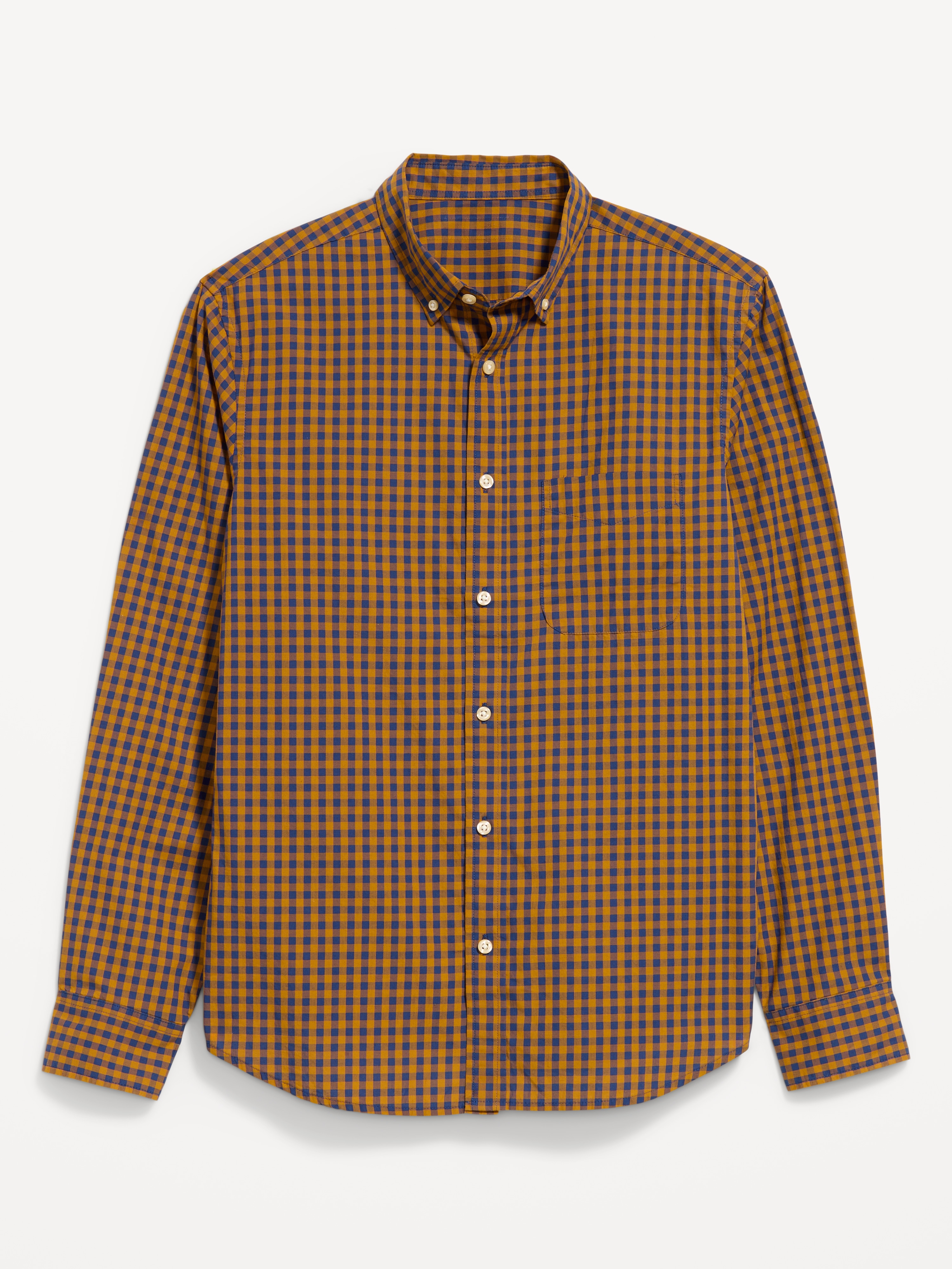Classic Fit Everyday Oxford Shirt - Blue Orange Check - 4