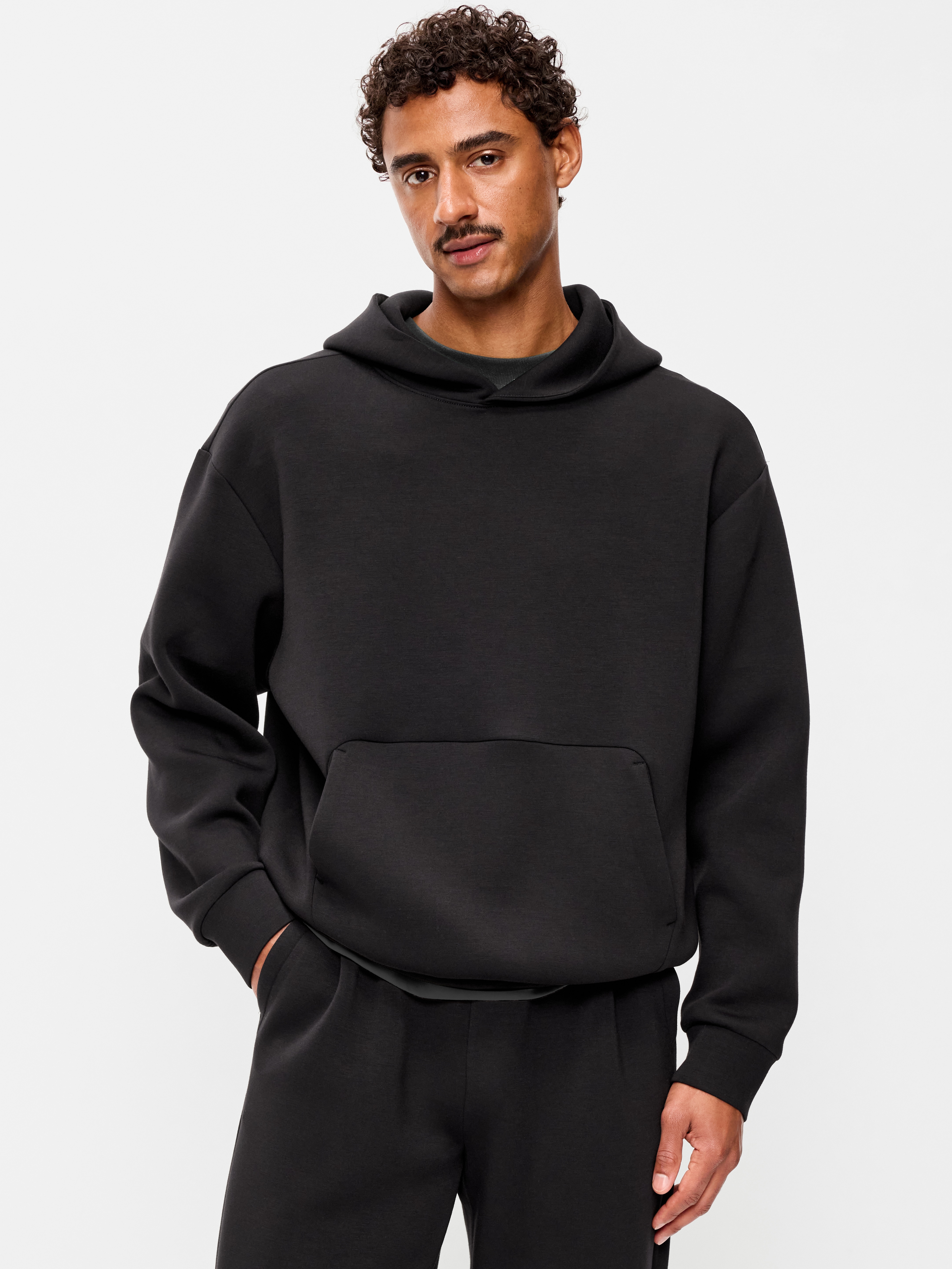 Bounce Fleece Oversized Pullover Hoodie - Black Jack - 1