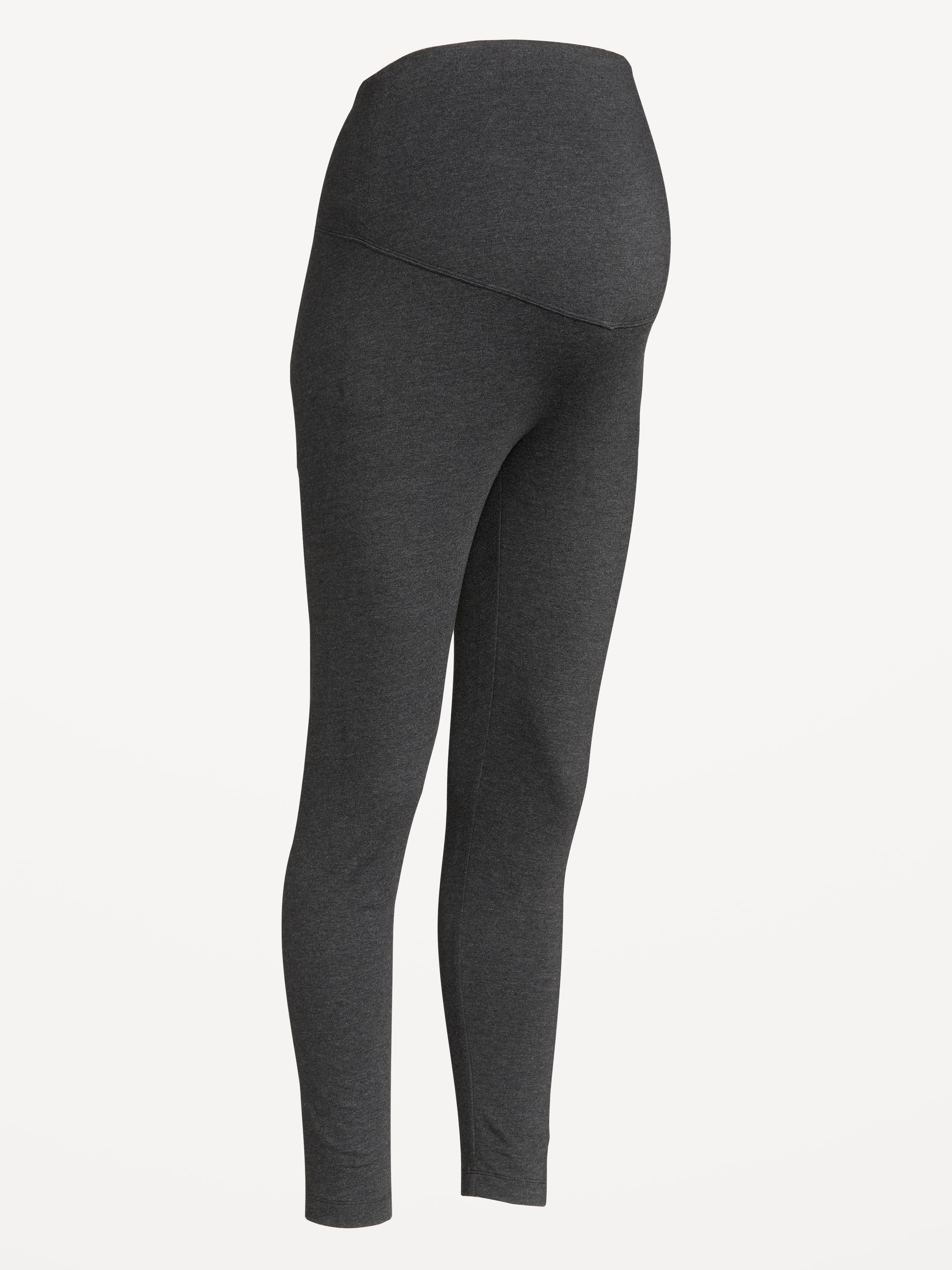 Maternity Full-Panel Leggings - Dark Heather Gray - 4