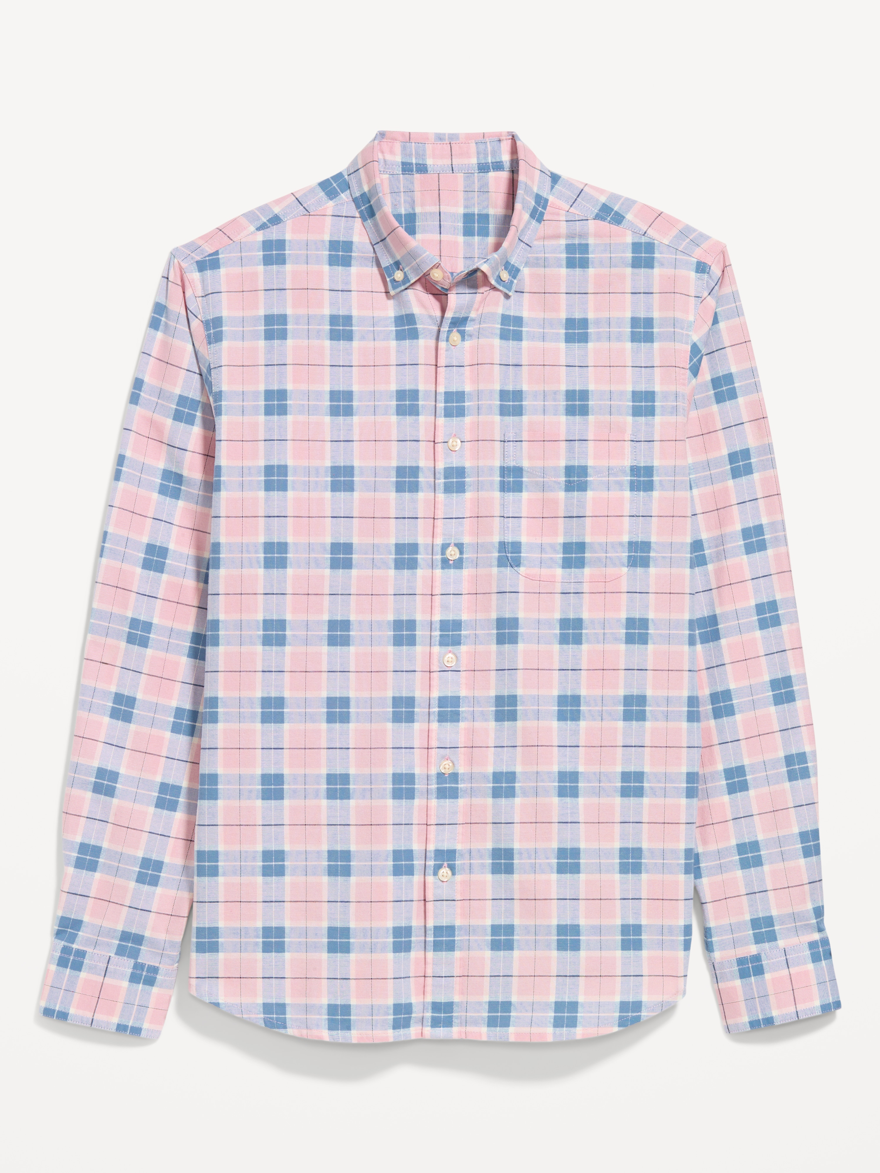 Classic Fit Everyday Oxford Shirt - Pink Plaid - 4