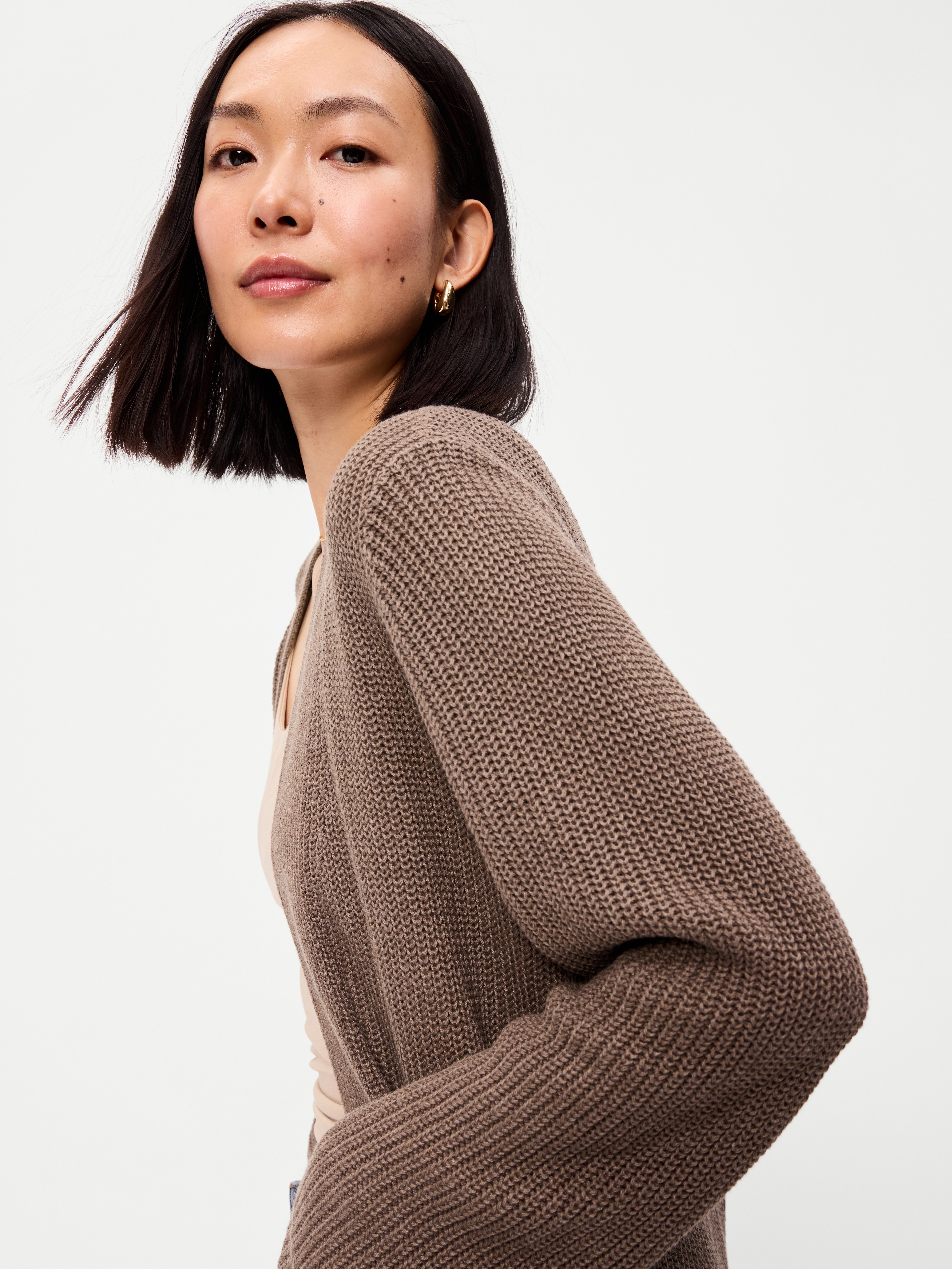 Longline Open-Front Wrap - Chocolate Malted - 3