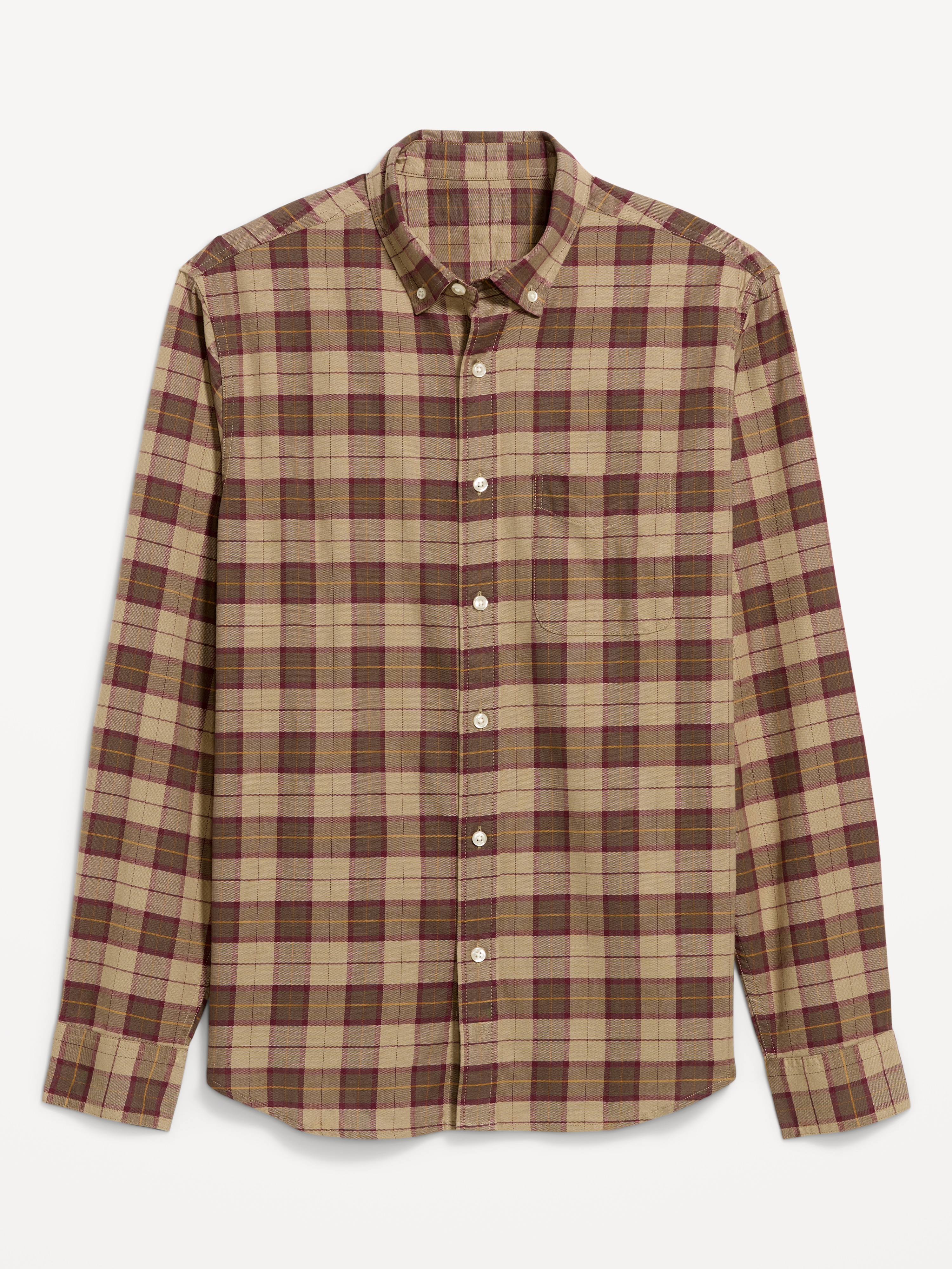Classic Fit Everyday Oxford Shirt - Brown Plaid - 4