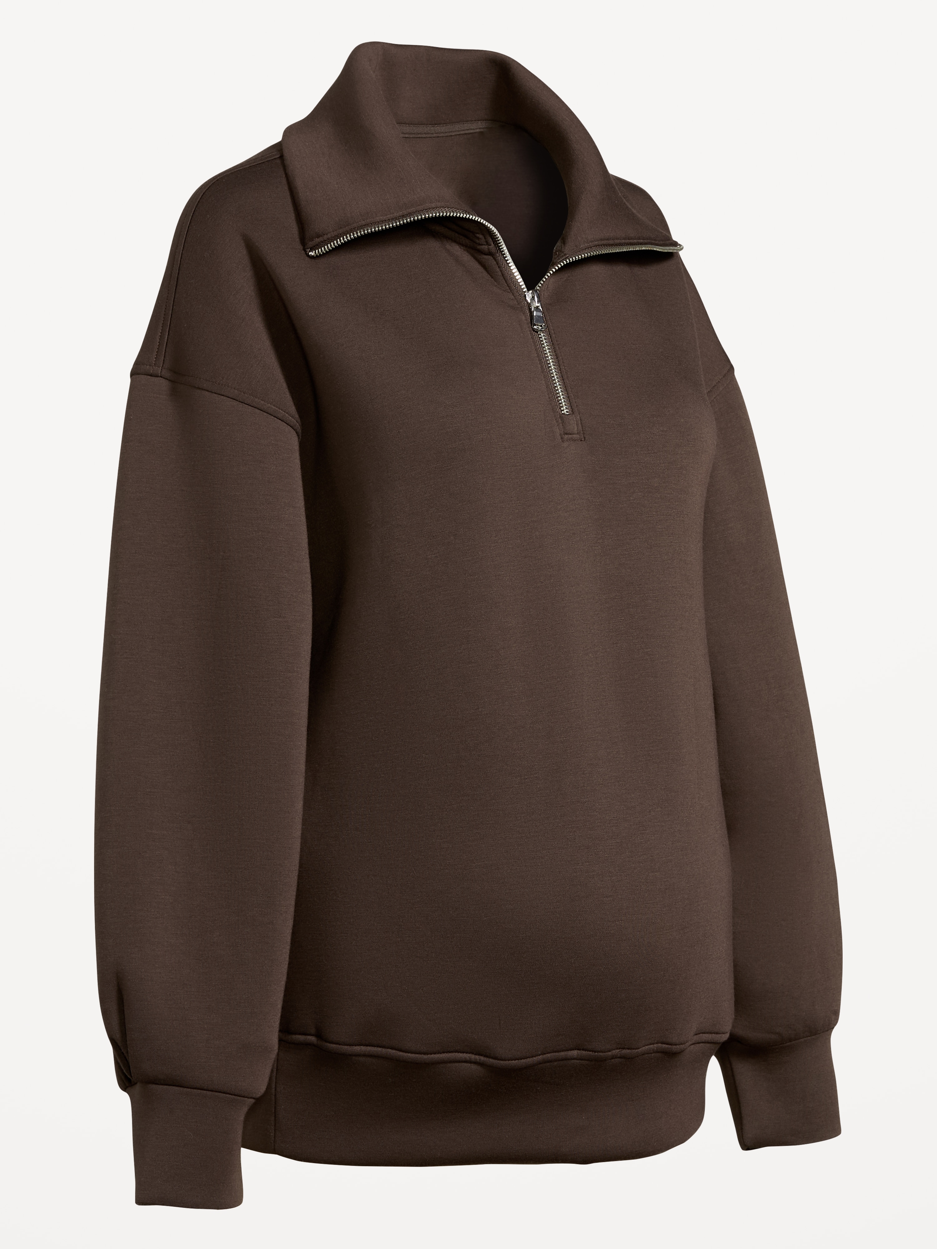 Maternity Bounce Fleece Half-Zip Pullover - Coffee Bl - 1
