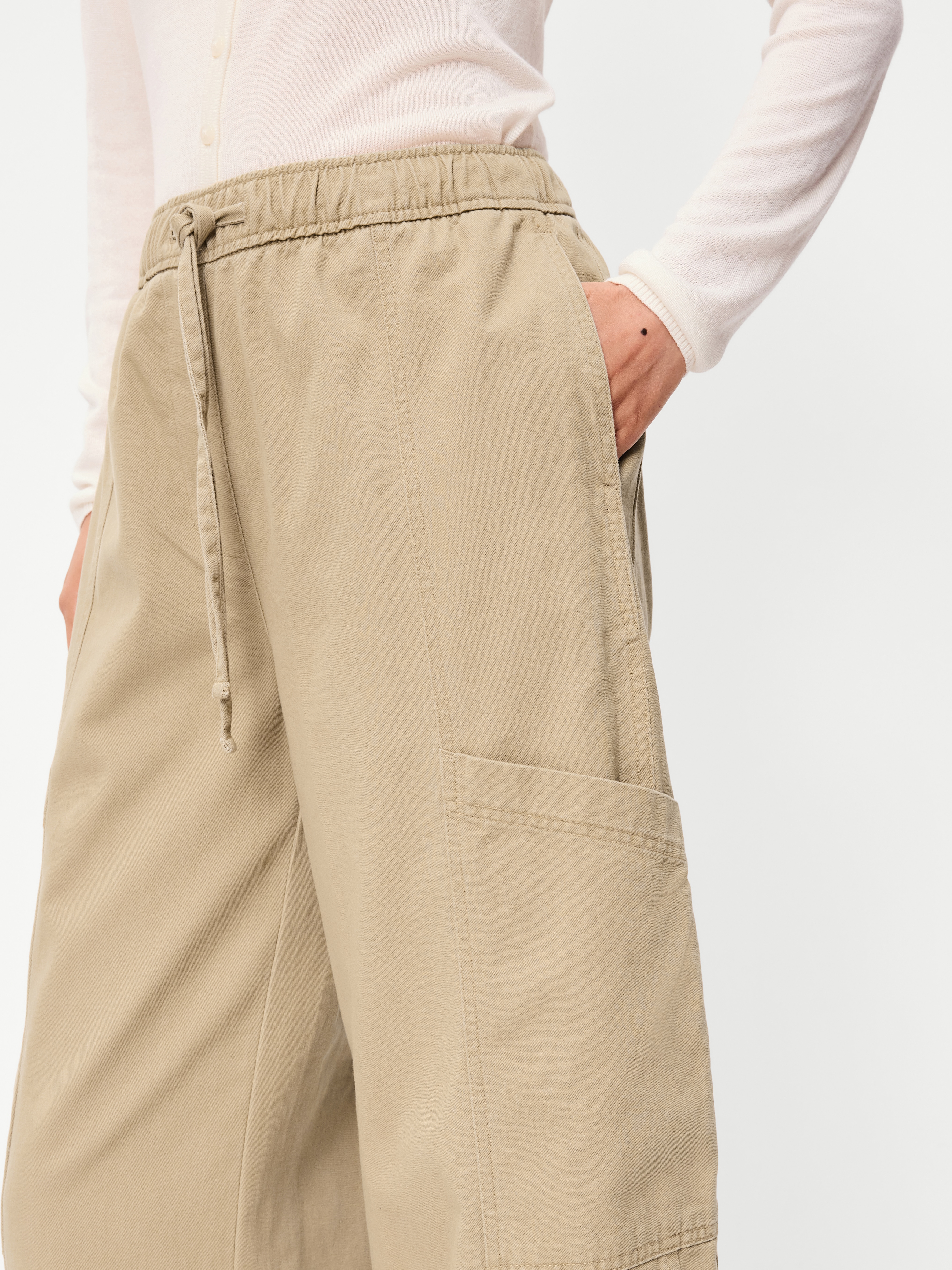 Mid-Rise Barrel-Leg Utility Pants - Teakwood - 4