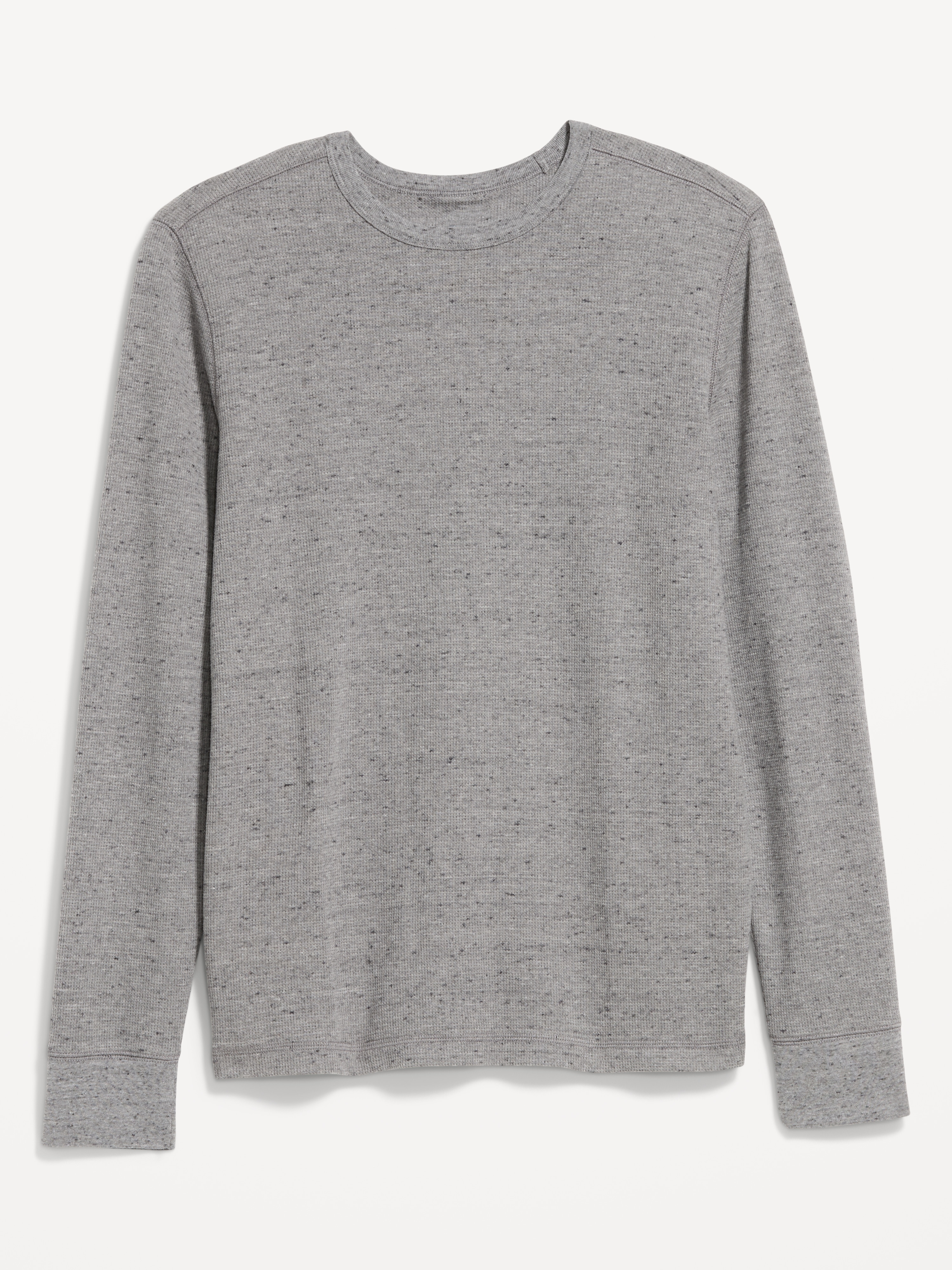 Crew-Neck Waffle T-Shirt - Heather Grey - 3