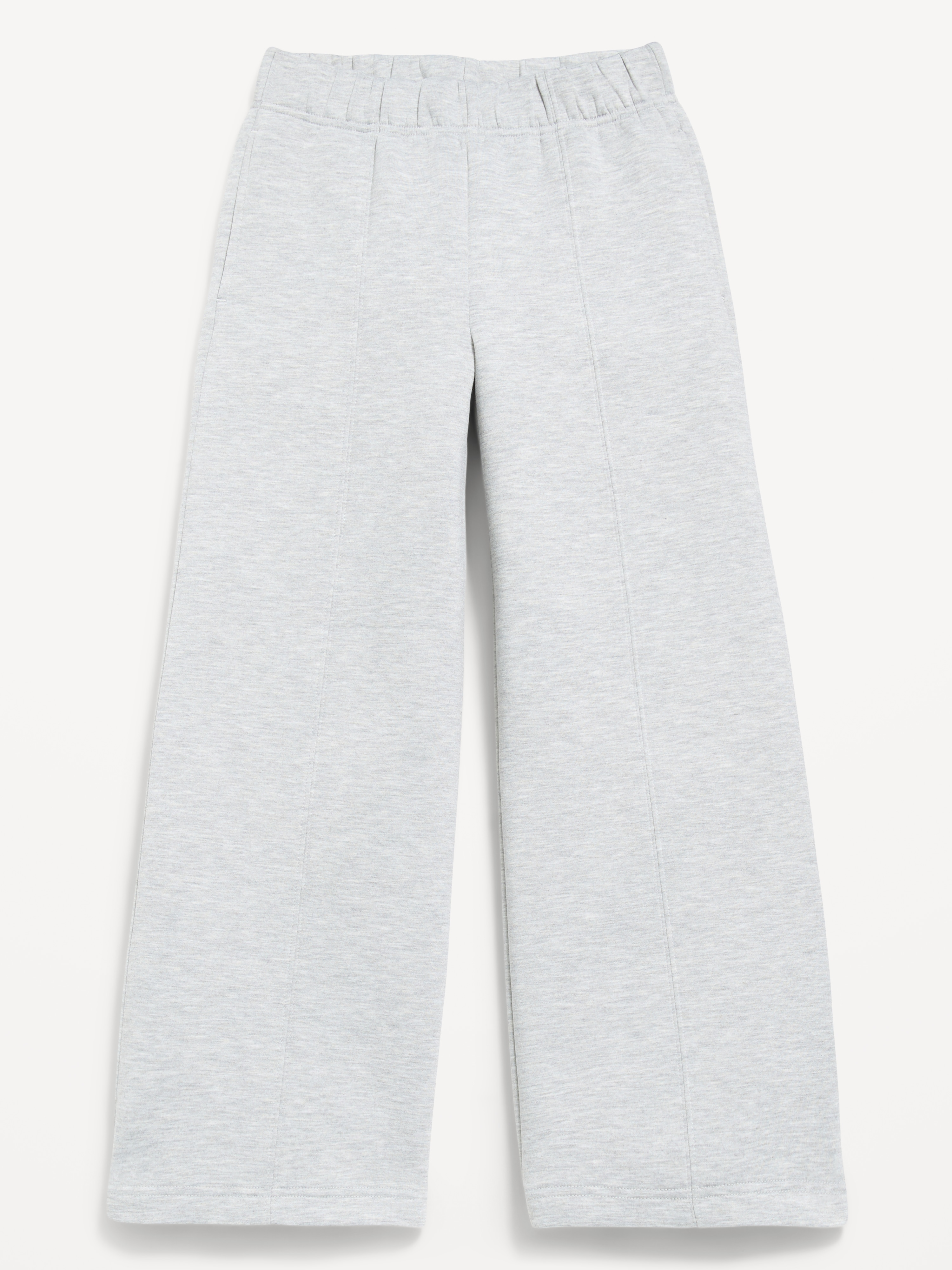 High-Waisted Bounce Fleece Wide-Leg Sweatpants for Girls - Heather Gray - 4