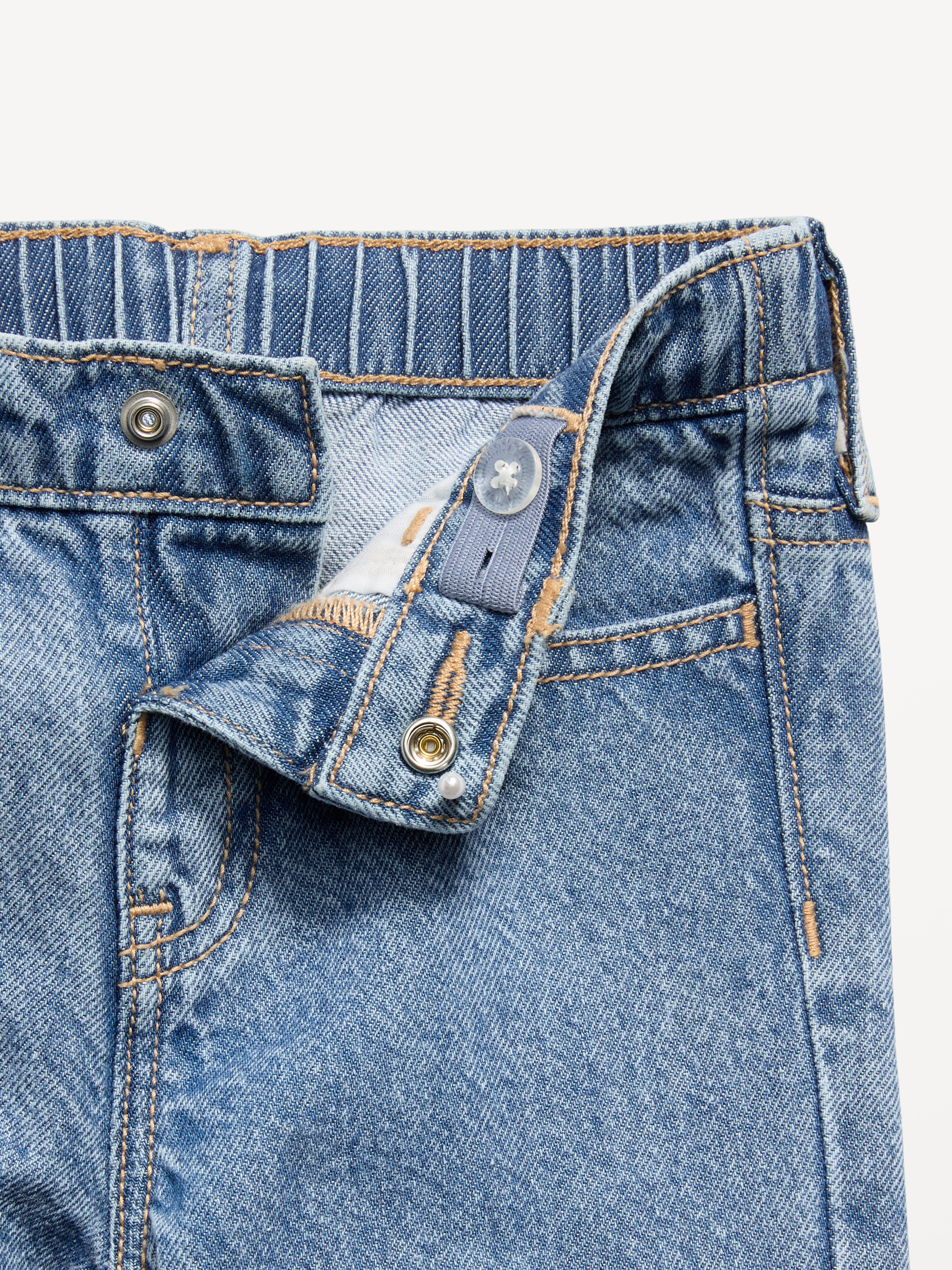 Super Baggy Lace-Trim Wide-Leg Jeans for Toddler Girls - Medium Wash - 5