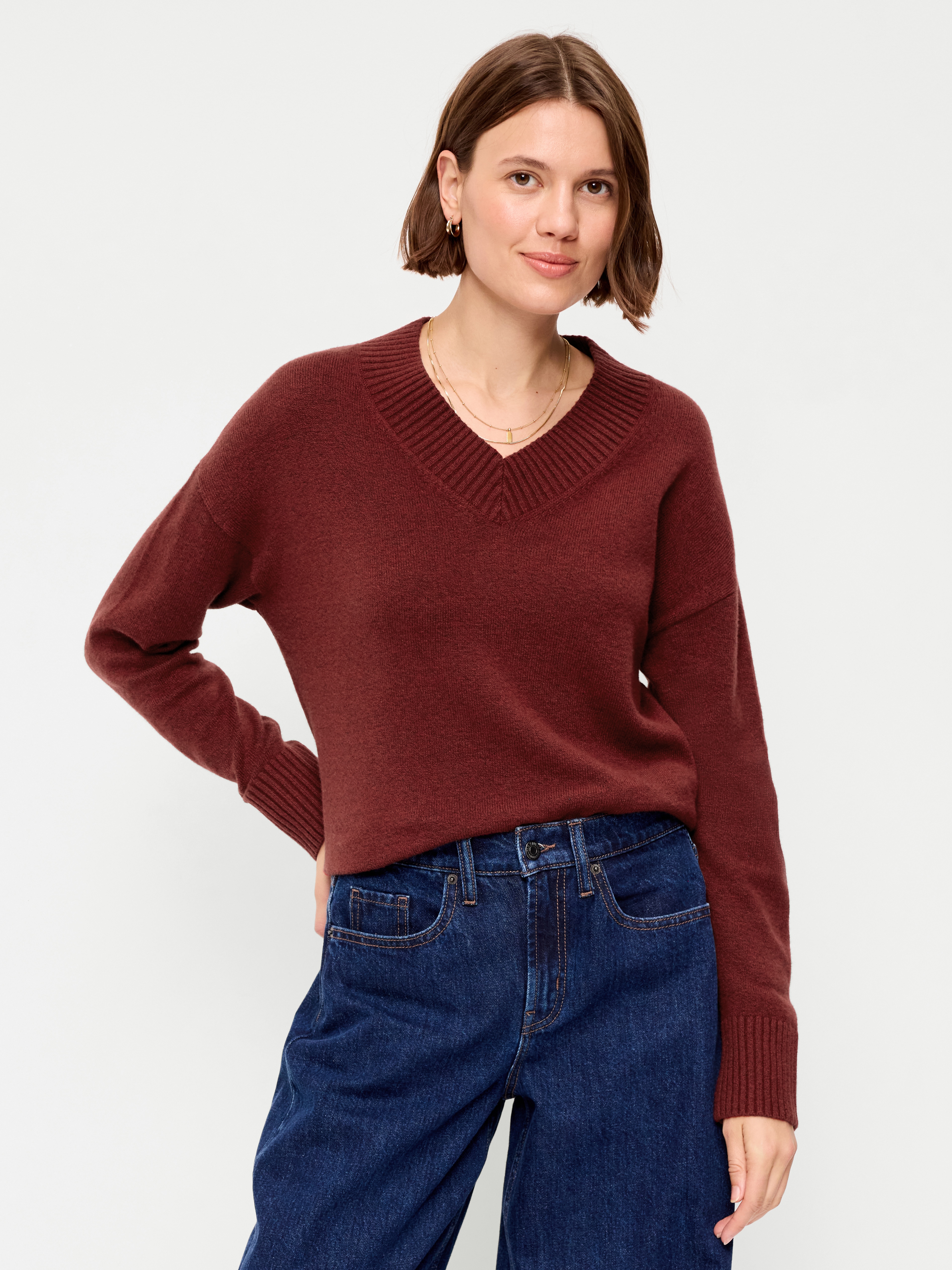 SoSoft V-Neck Sweater - Emberglow - 1