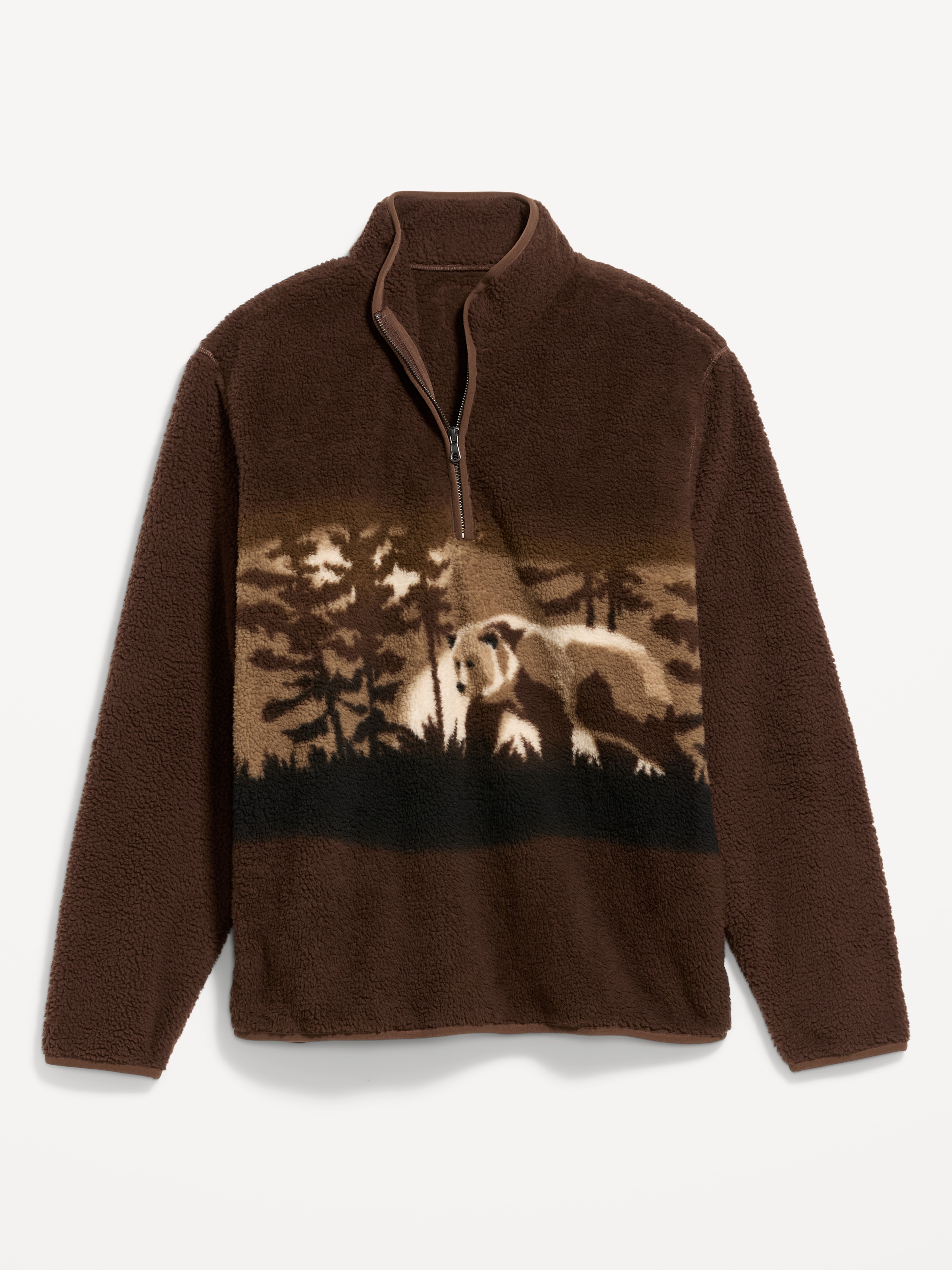 Sherpa Quarter Zip - Teddy Bear Brown - 4