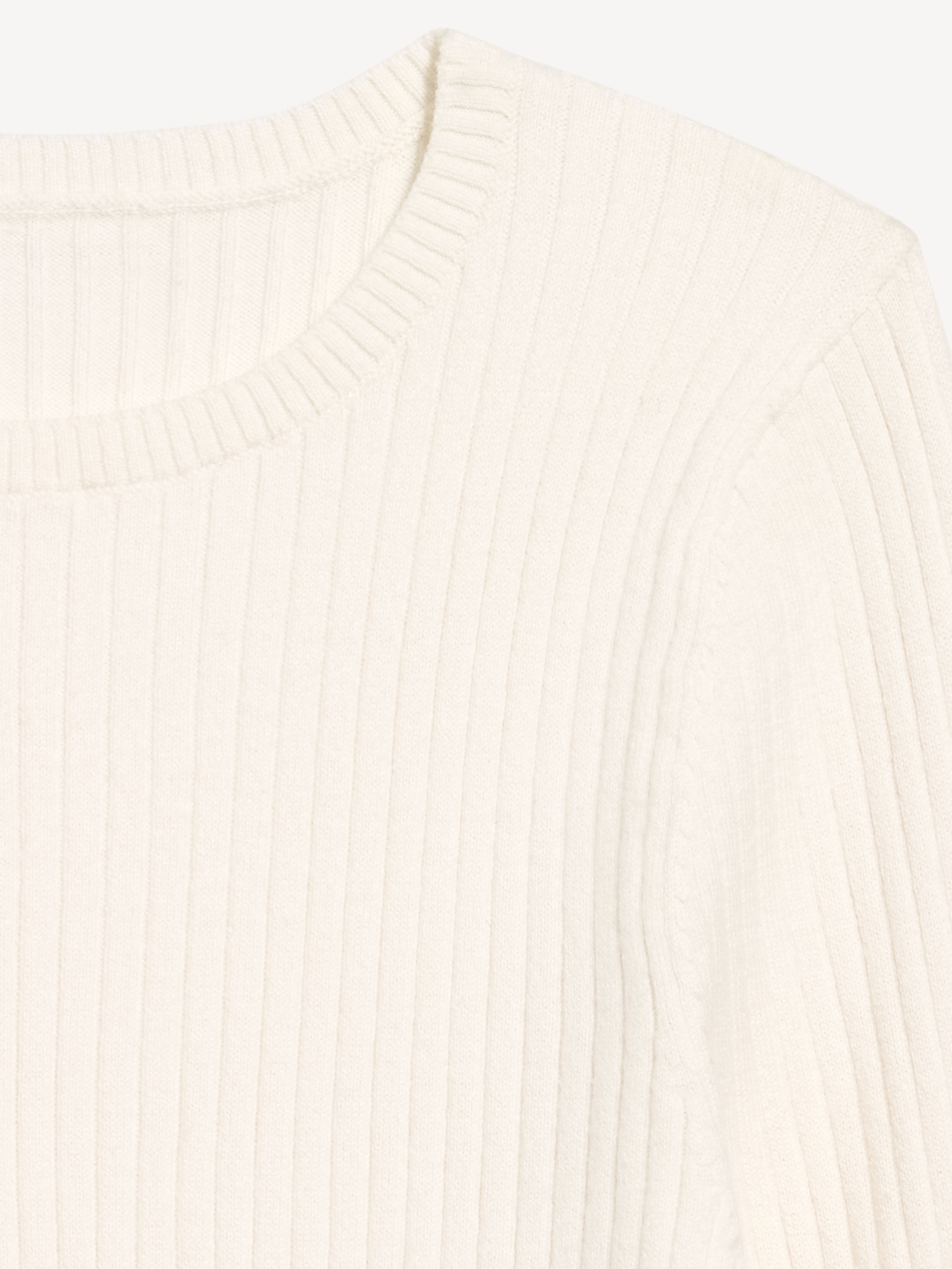 SoSoft Lite Crew-Neck Long-Sleeve Ribbed Sweater - Creme De La Creme - 5