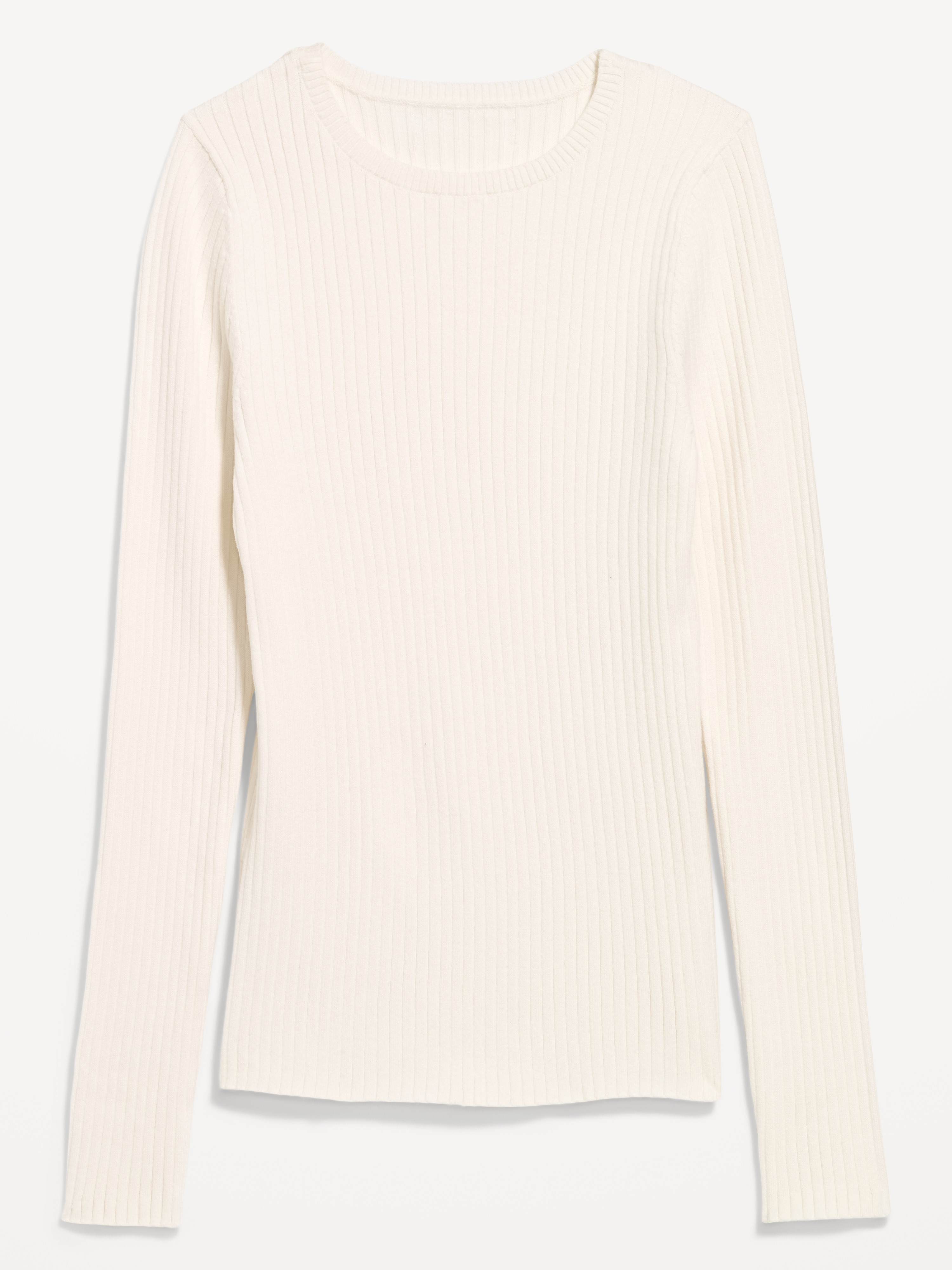 SoSoft Lite Crew-Neck Long-Sleeve Ribbed Sweater - Creme De La Creme - 4