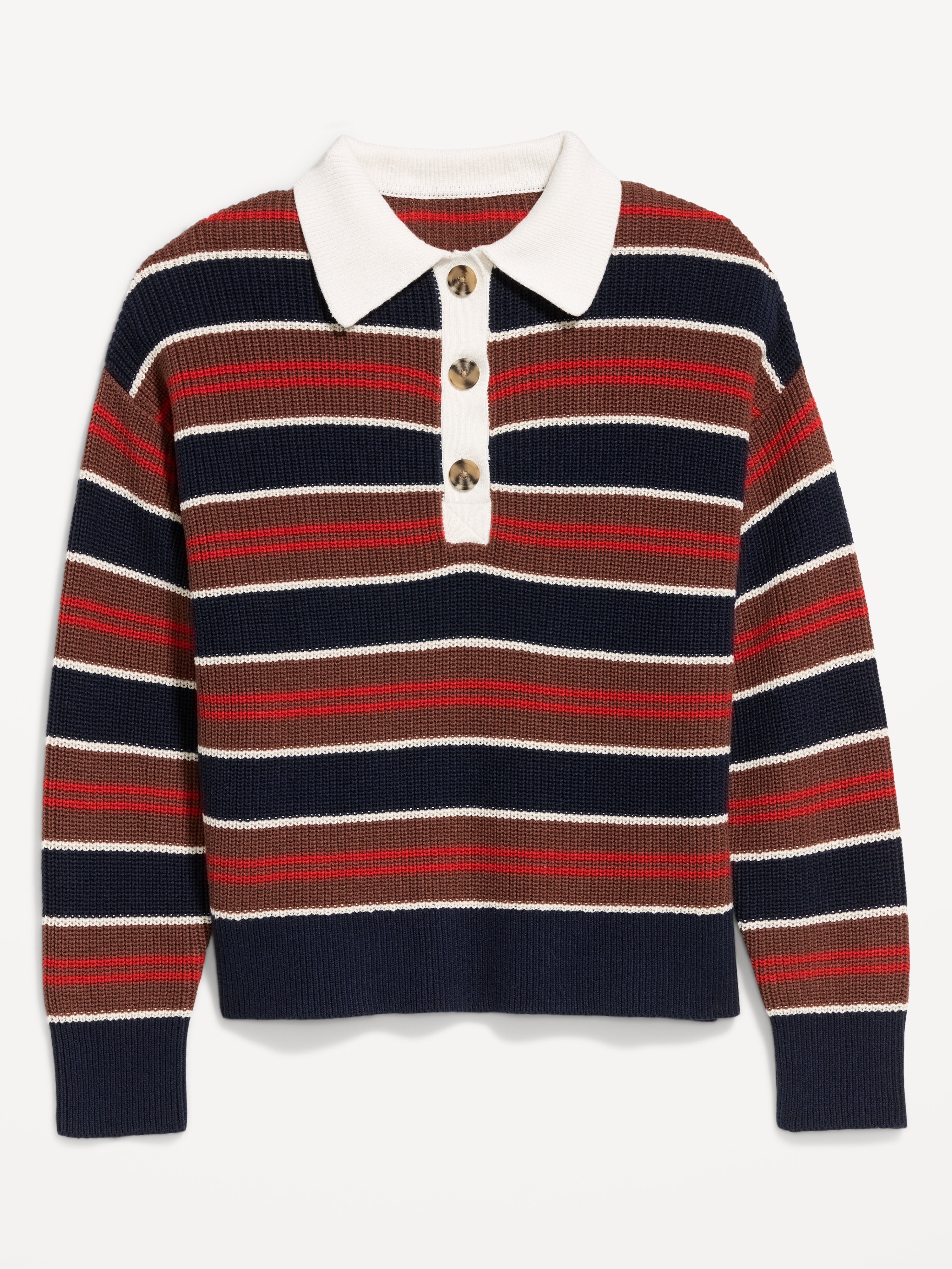 Cotton-Blend Rugby Polo - Earth Brown Stripe - 4