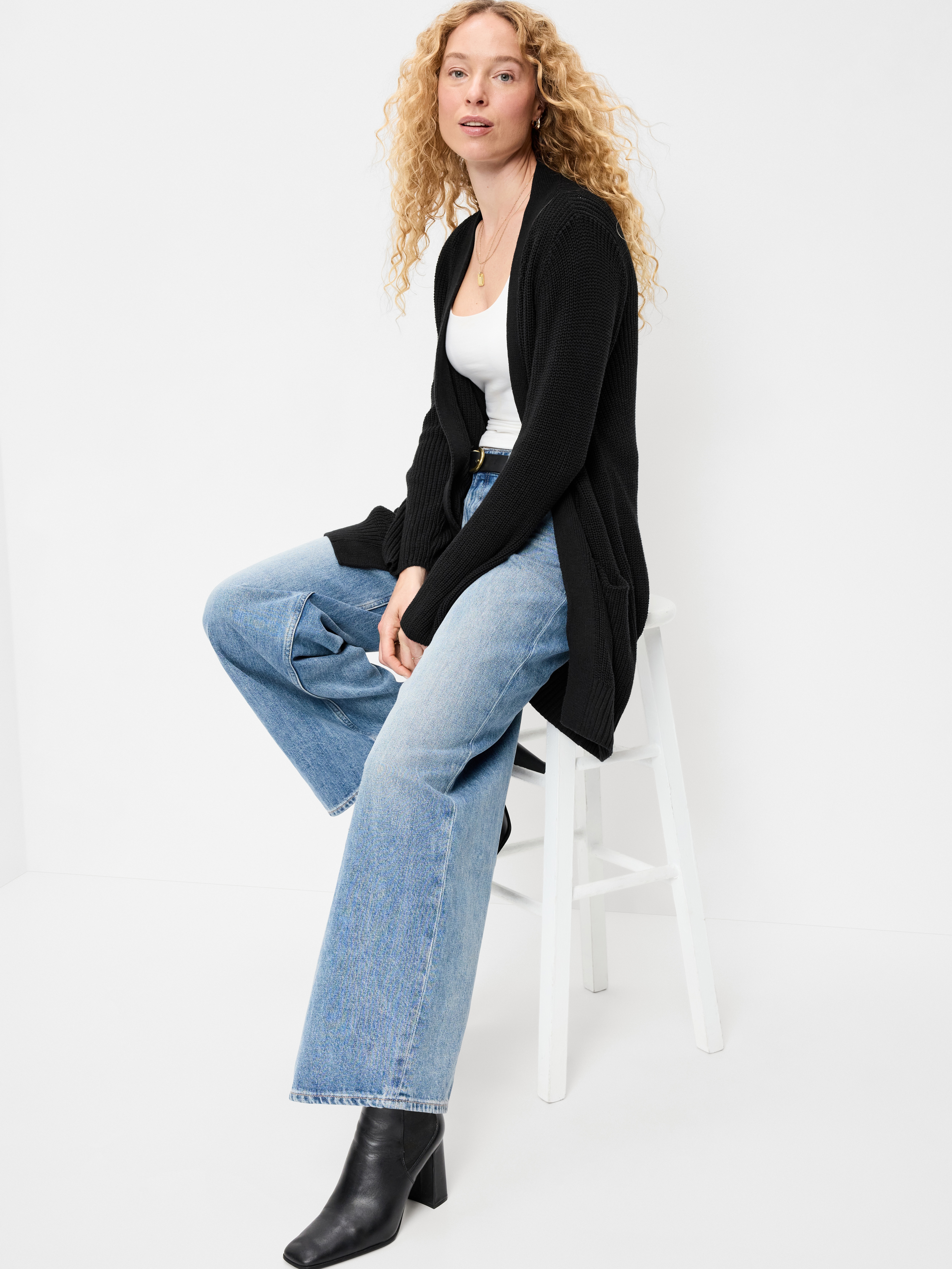 Longline Open-Front Wrap - Black Jack - 3