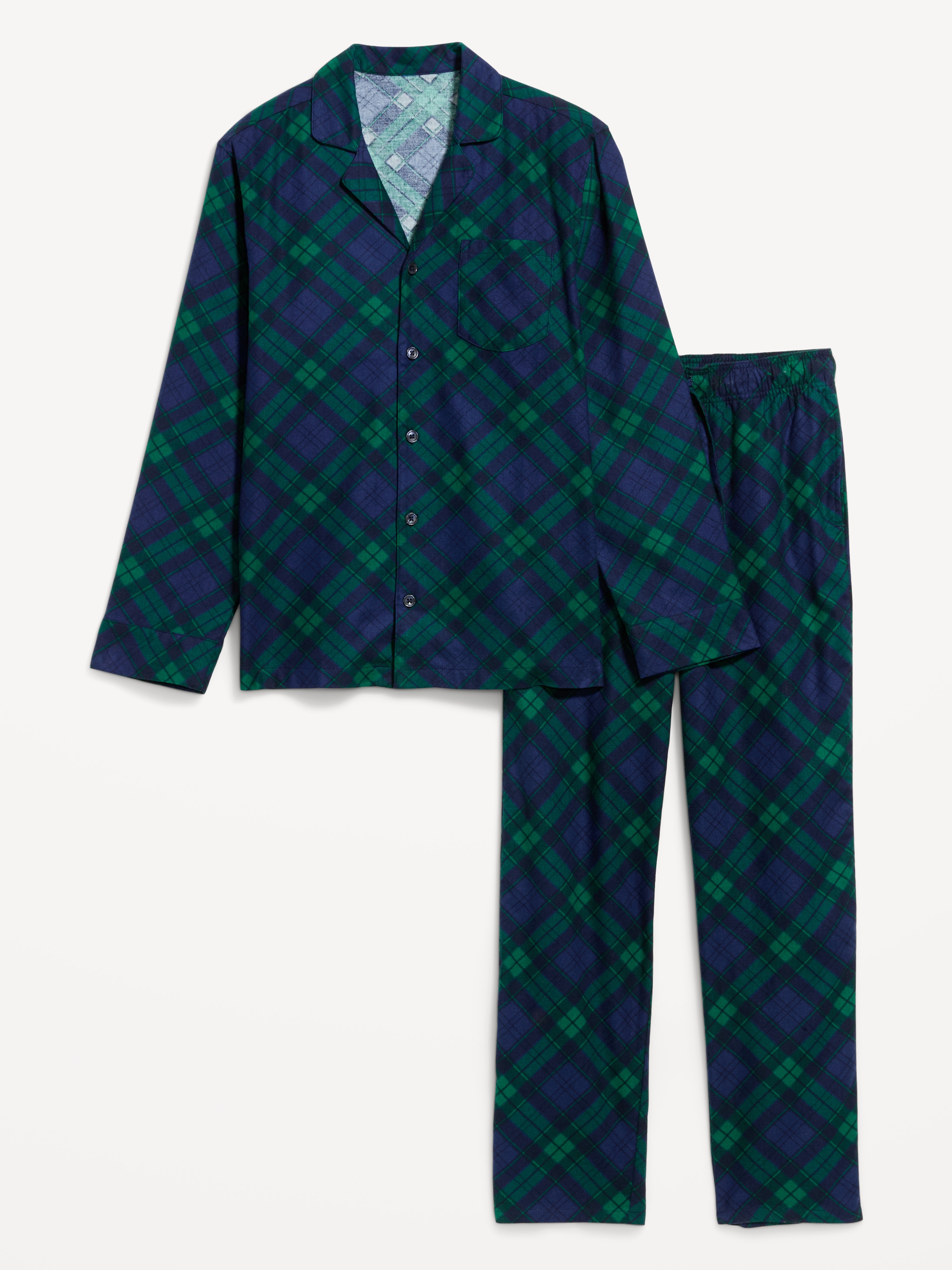 Flannel Pajama Pant Set for Men - Navy Plaid (Match the Fam!) - 3