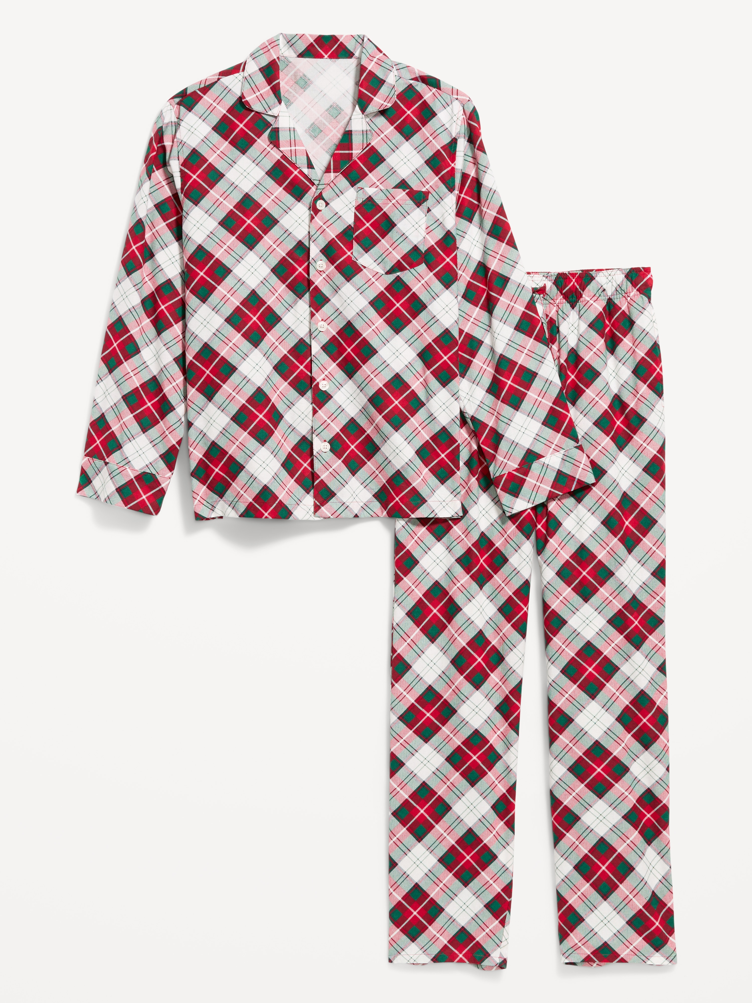 Flannel Pajama Pant Set for Men - White Plaid (Match the Fam!) - 3